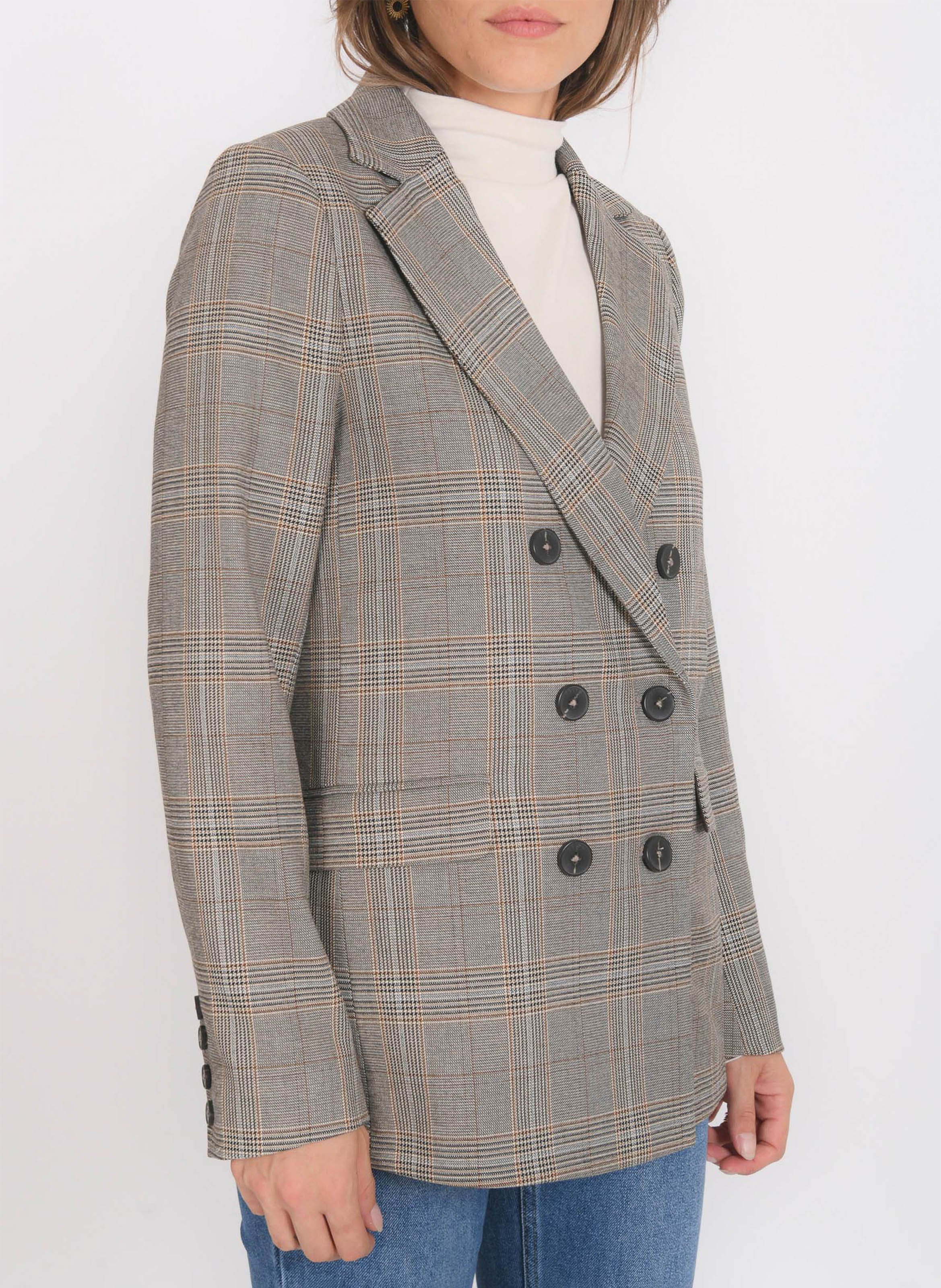 Getailleerd, geruit jasje KOOKAI Bruin