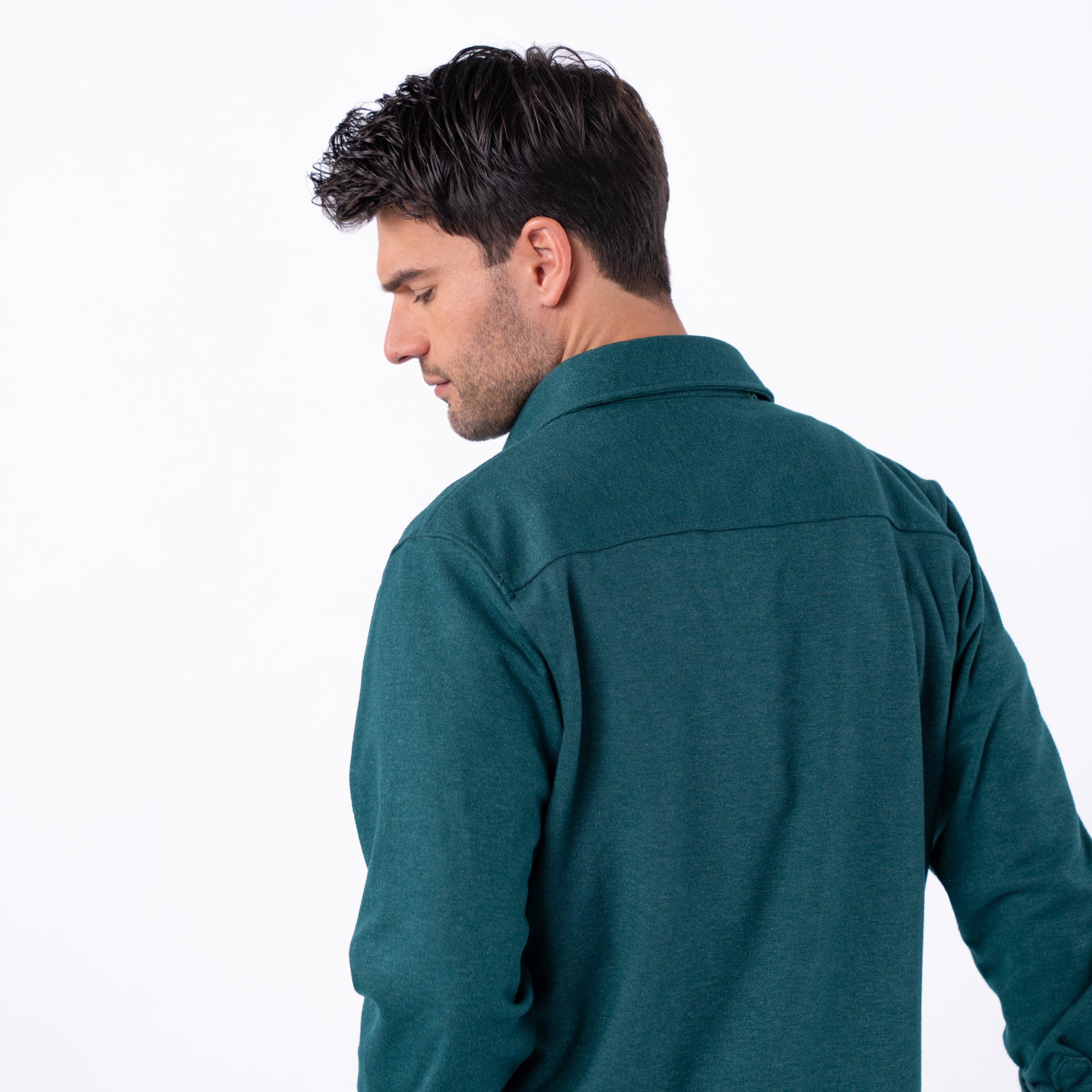 Recycled polyester overshirt Green