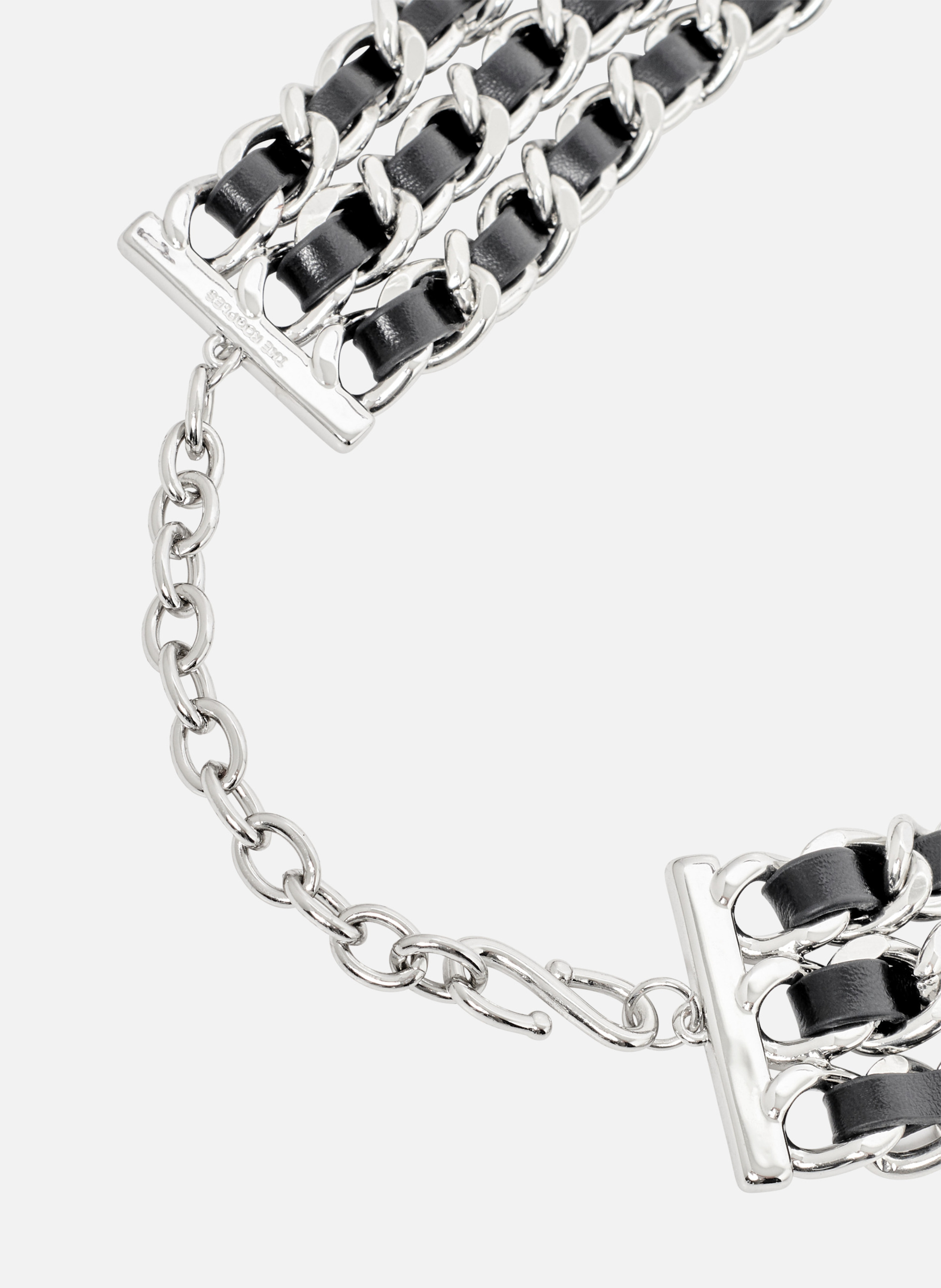 Necklace with leather and chains THE KOOPLES Silver