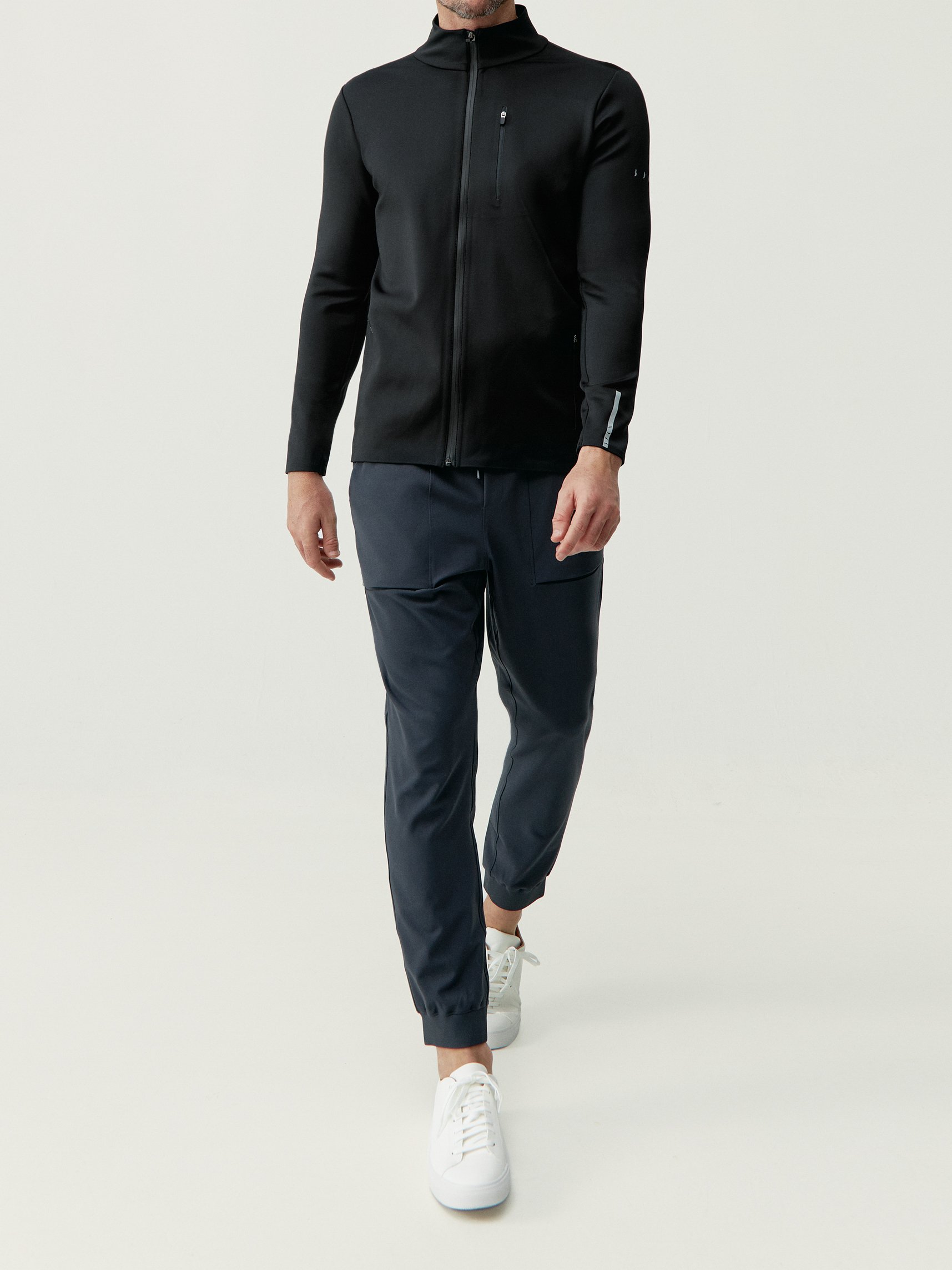 Zip-up performance athleisure sports jacket BORN LIVING YOGA Black