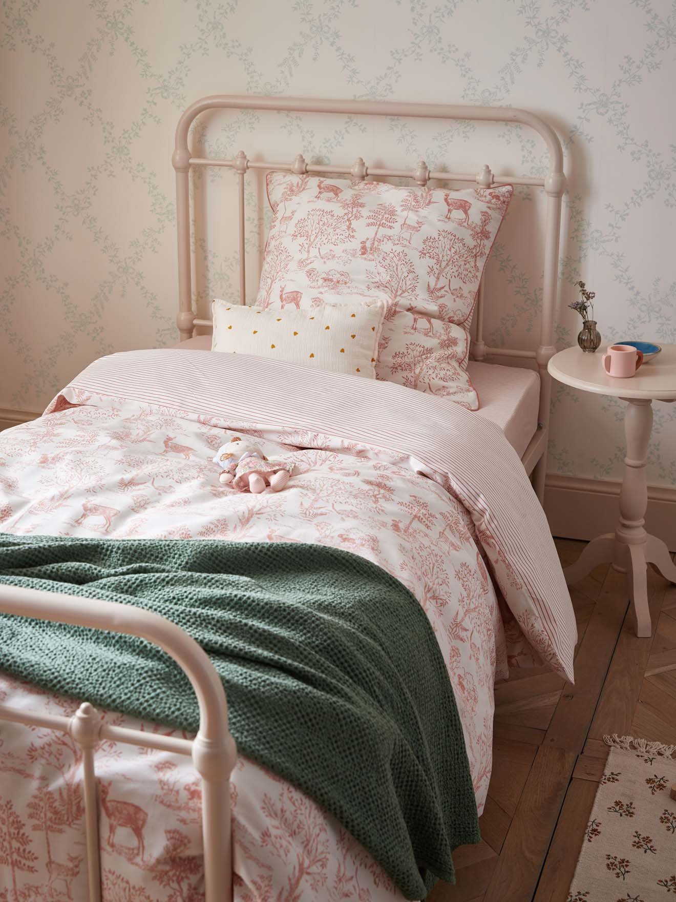 Cotton duvet cover "esprit petit jouy" CYRILLUS Pink
