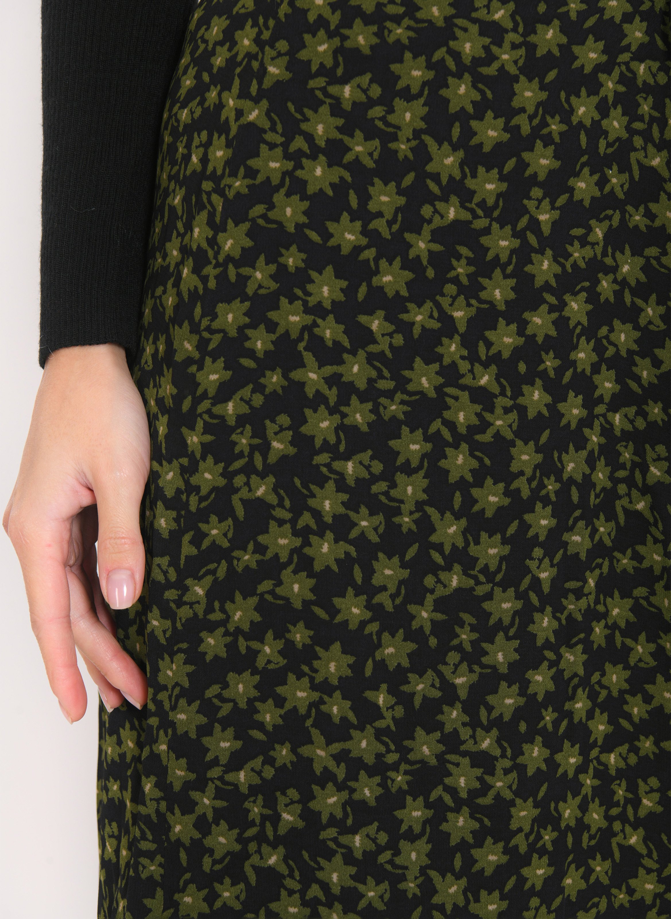 Flared long skirt with patterns KOOKAI Black