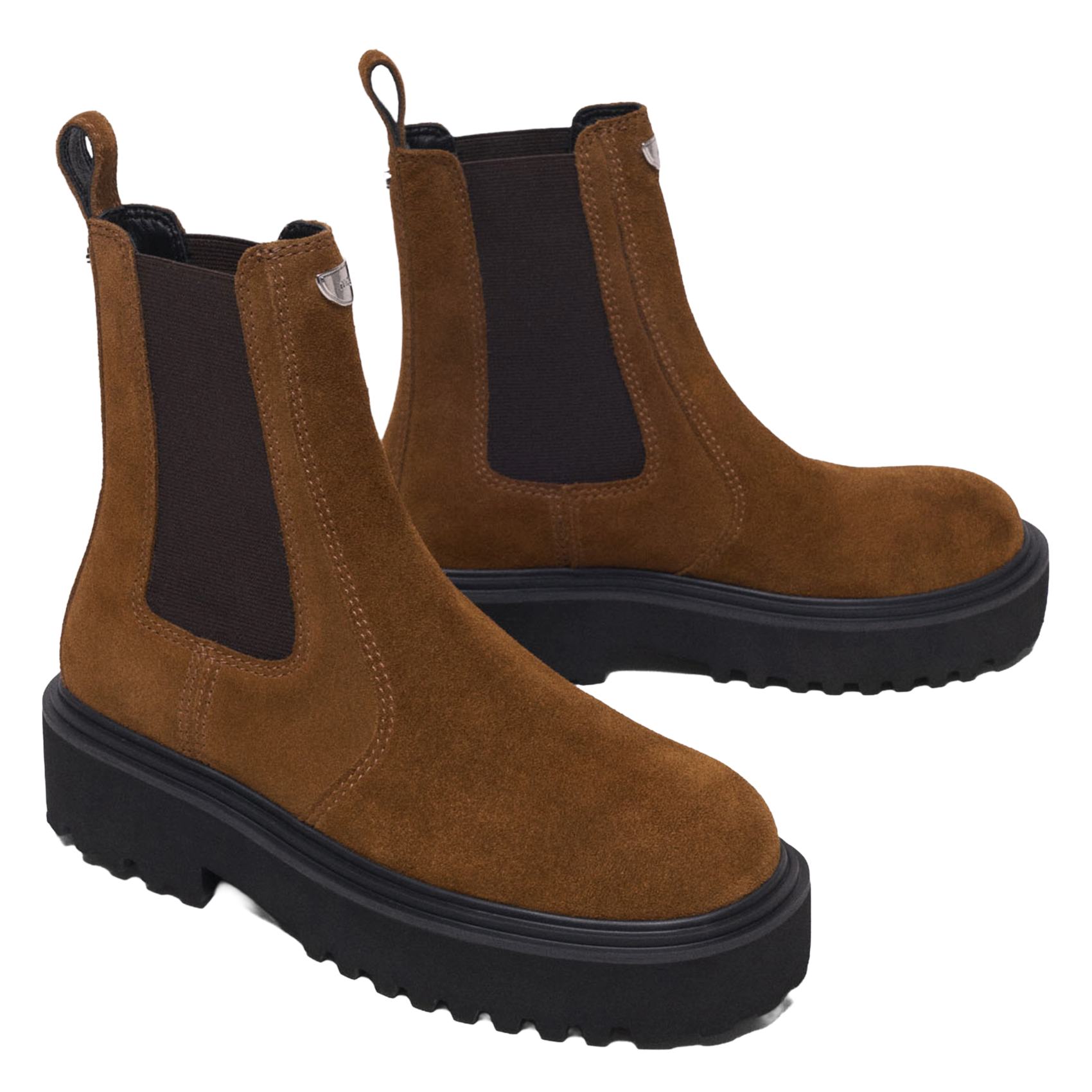 Suede Chelsea boots MAJE Brown