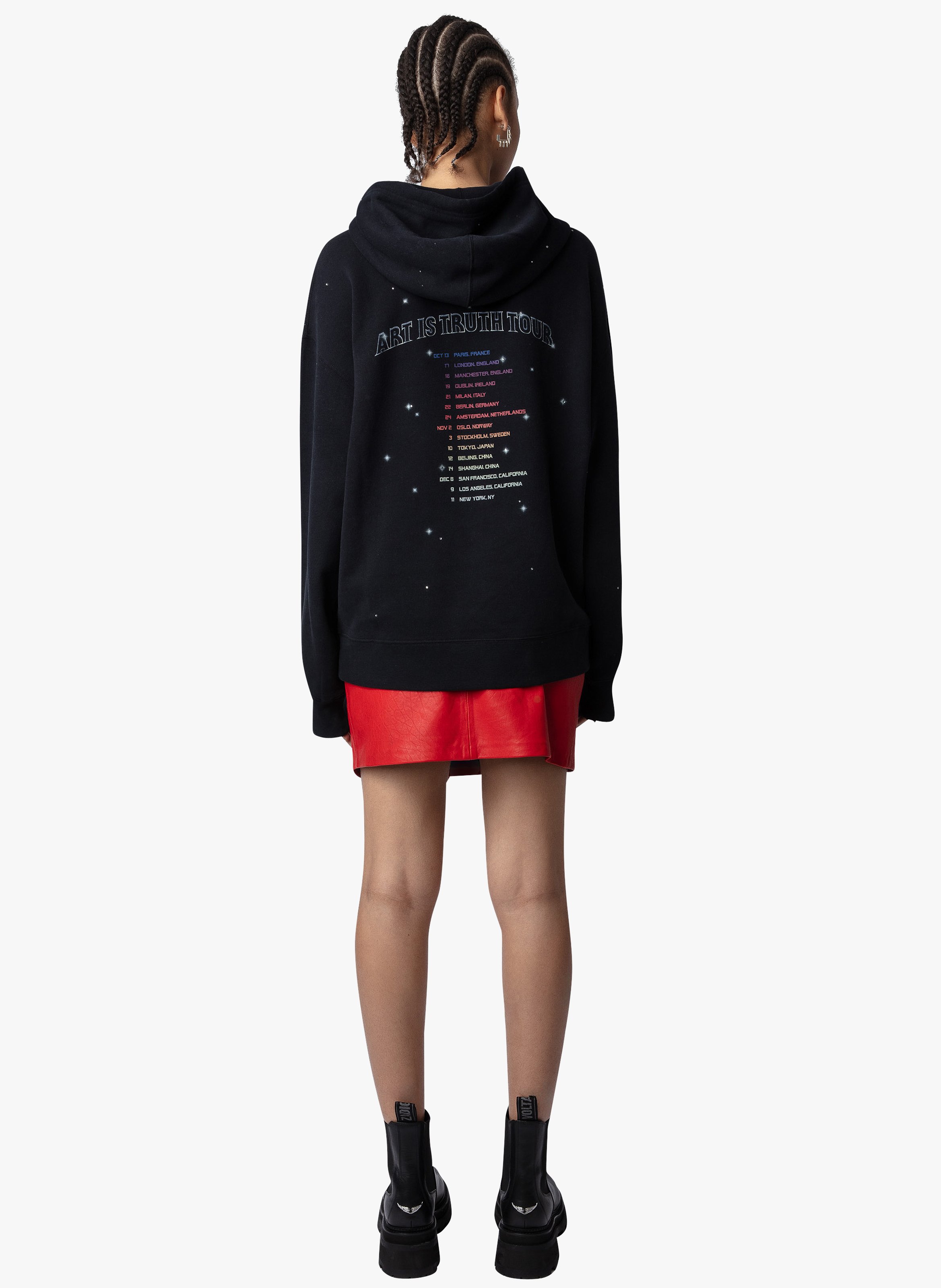 Screen-printed cotton-blend hoodie ZADIG&VOLTAIRE Black
