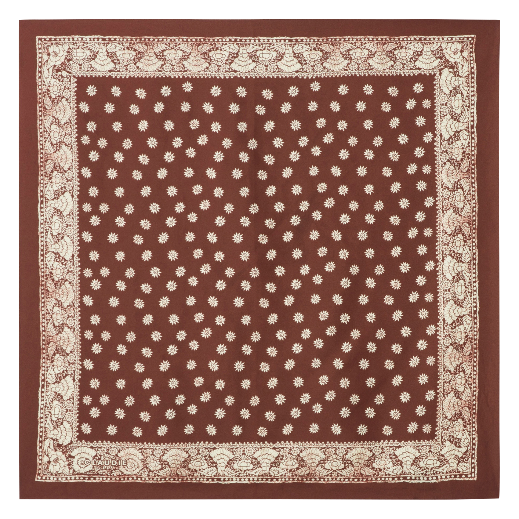 Carré imprimé en soie CLAUDIE PIERLOT Marron