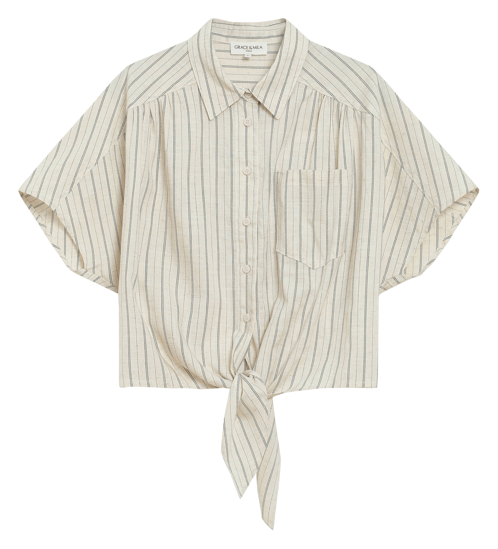 Blouse met klassieke kraag GRACE ET MILA Beige