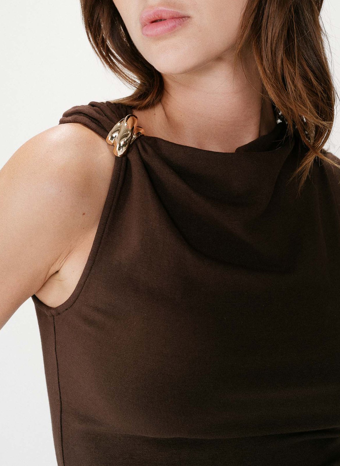 Rundhals-Top GRACE ET MILA Braun