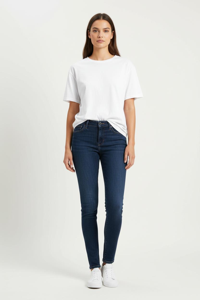 Cropped slim jeans with studs LEVI'S - Seconde main Blue