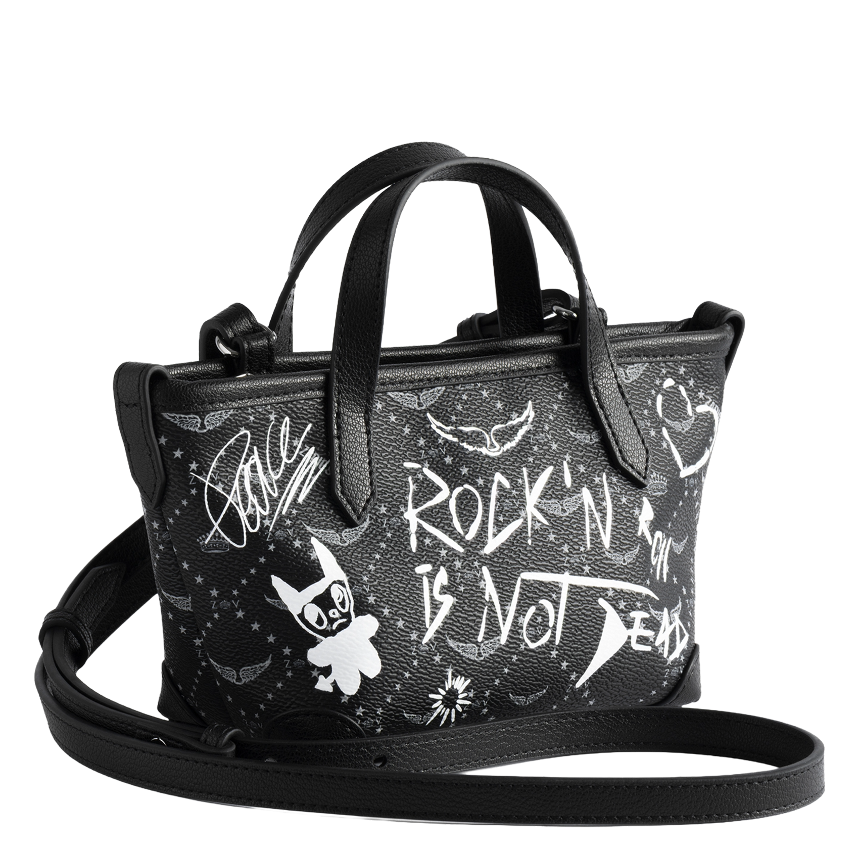 Small tote bag with printed shoulder strap ZADIG&VOLTAIRE Black