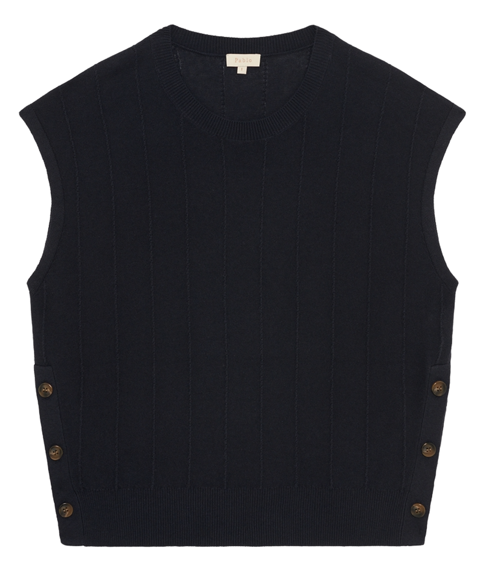 Pull ample col rond PABLO Bleu