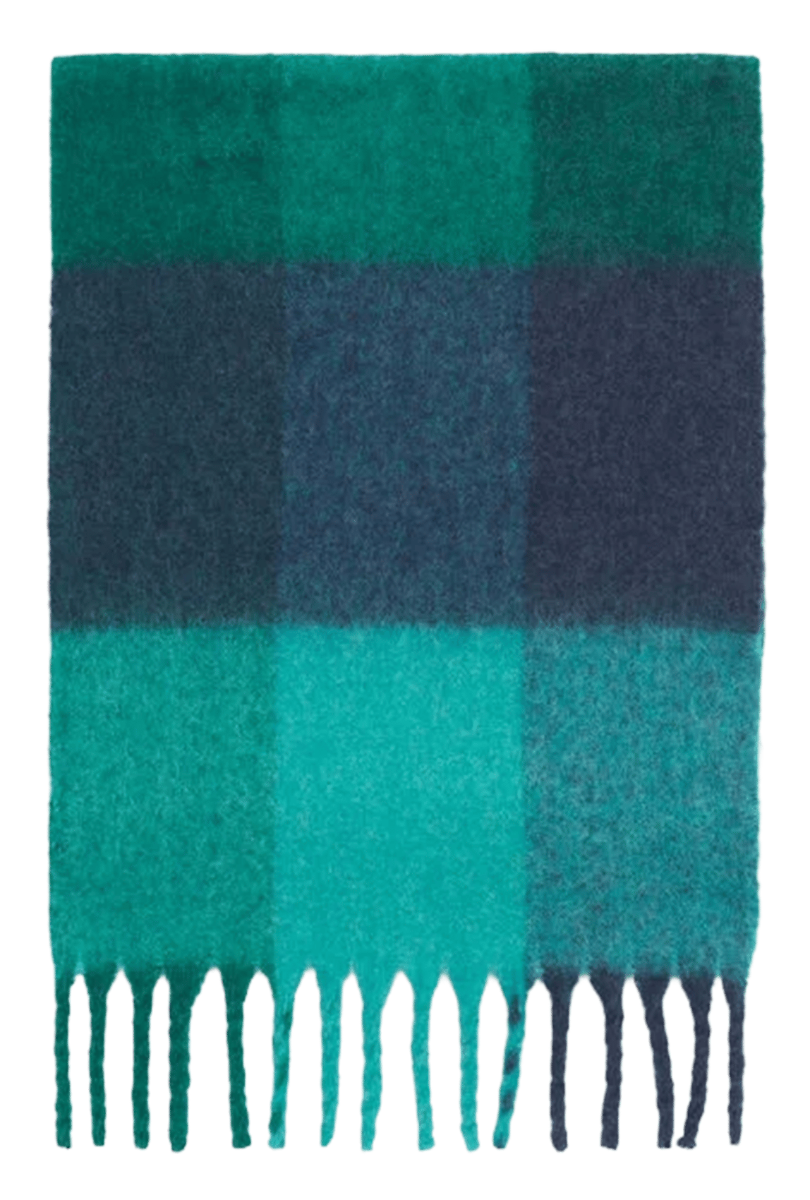 Echarpe à carreaux avec franges CAROLL Vert