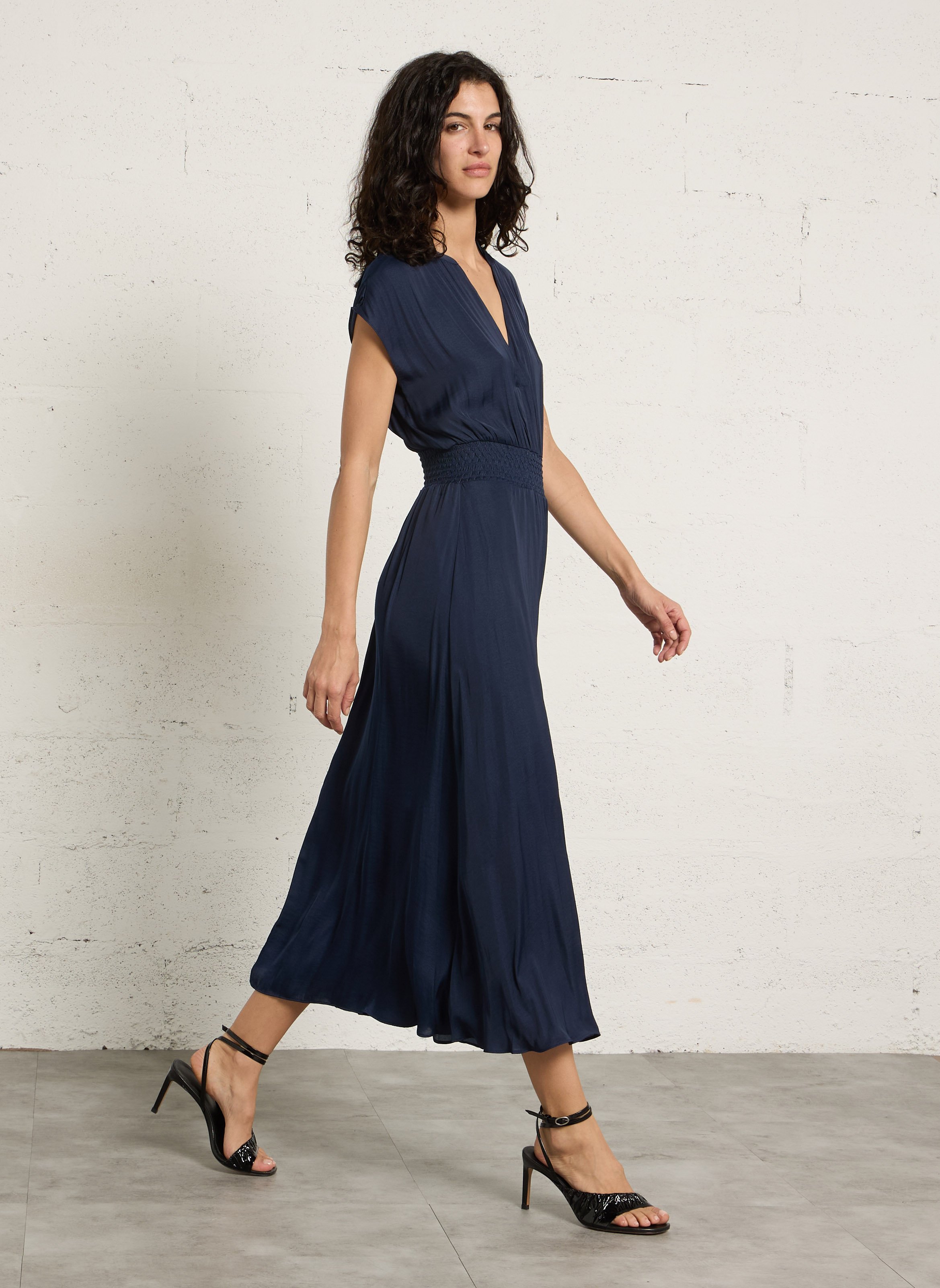 Ribe longue col tunisien MAISON 123 Bleu