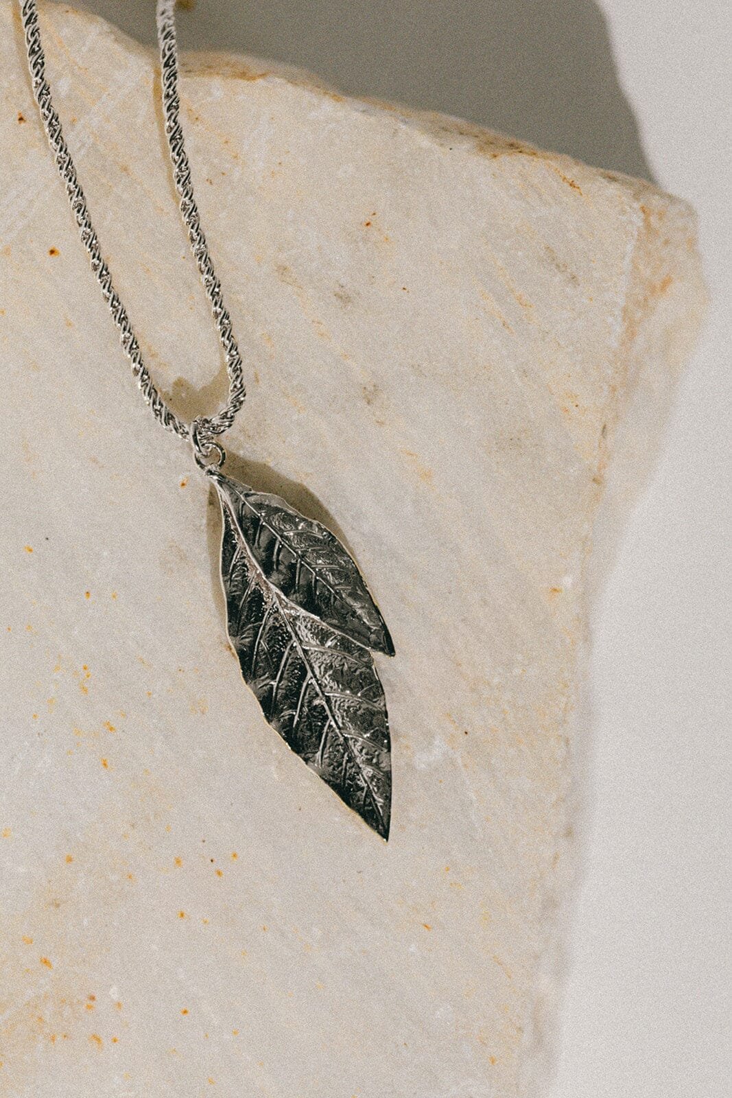 Silver plated leaf necklace MONSIEUR SIMONE Silver