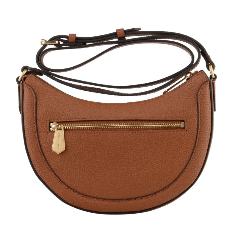 Calfskin leather shoulder bag Brown