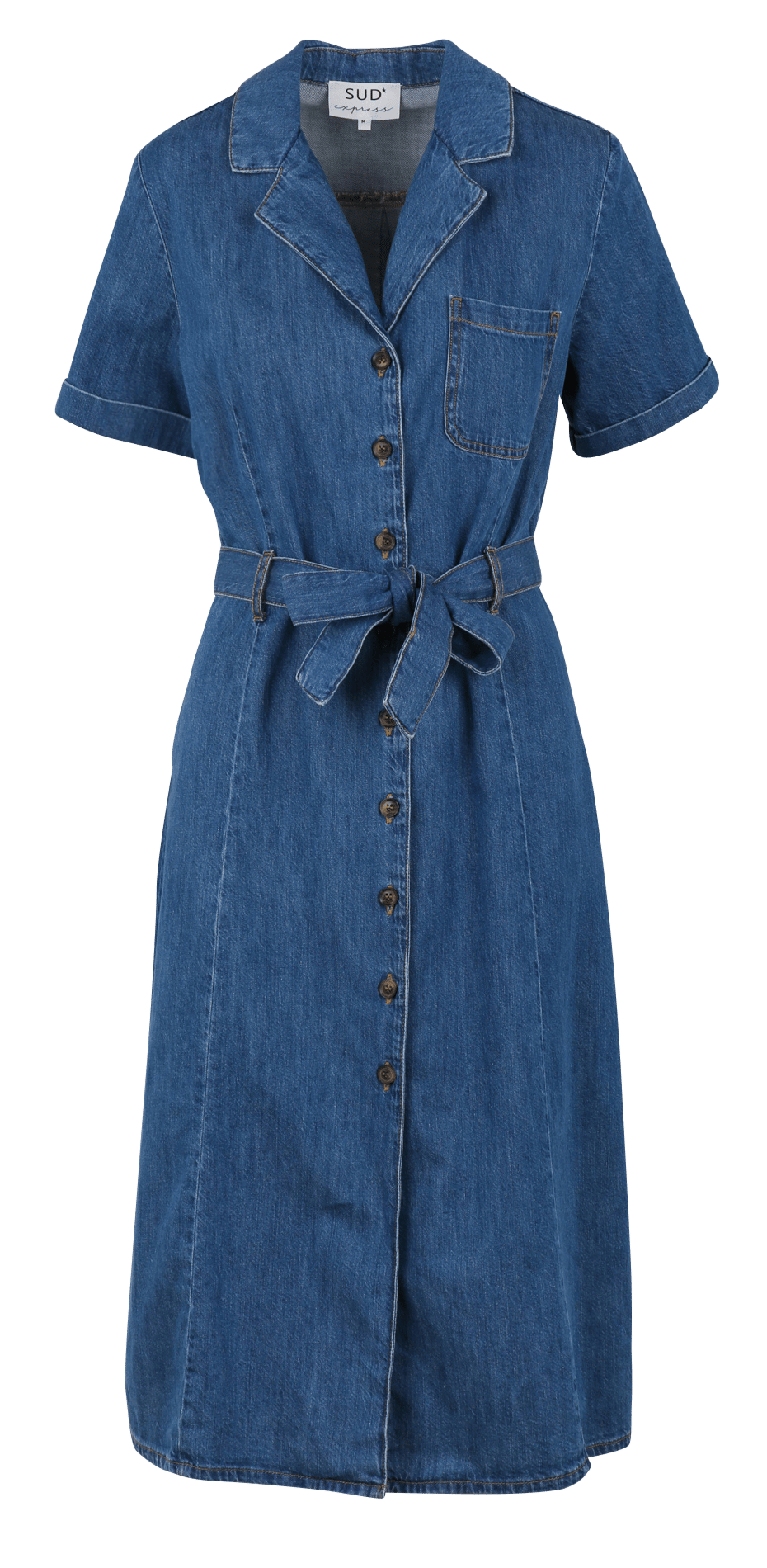 Flared cotton midi dress SUD EXPRESS Blue