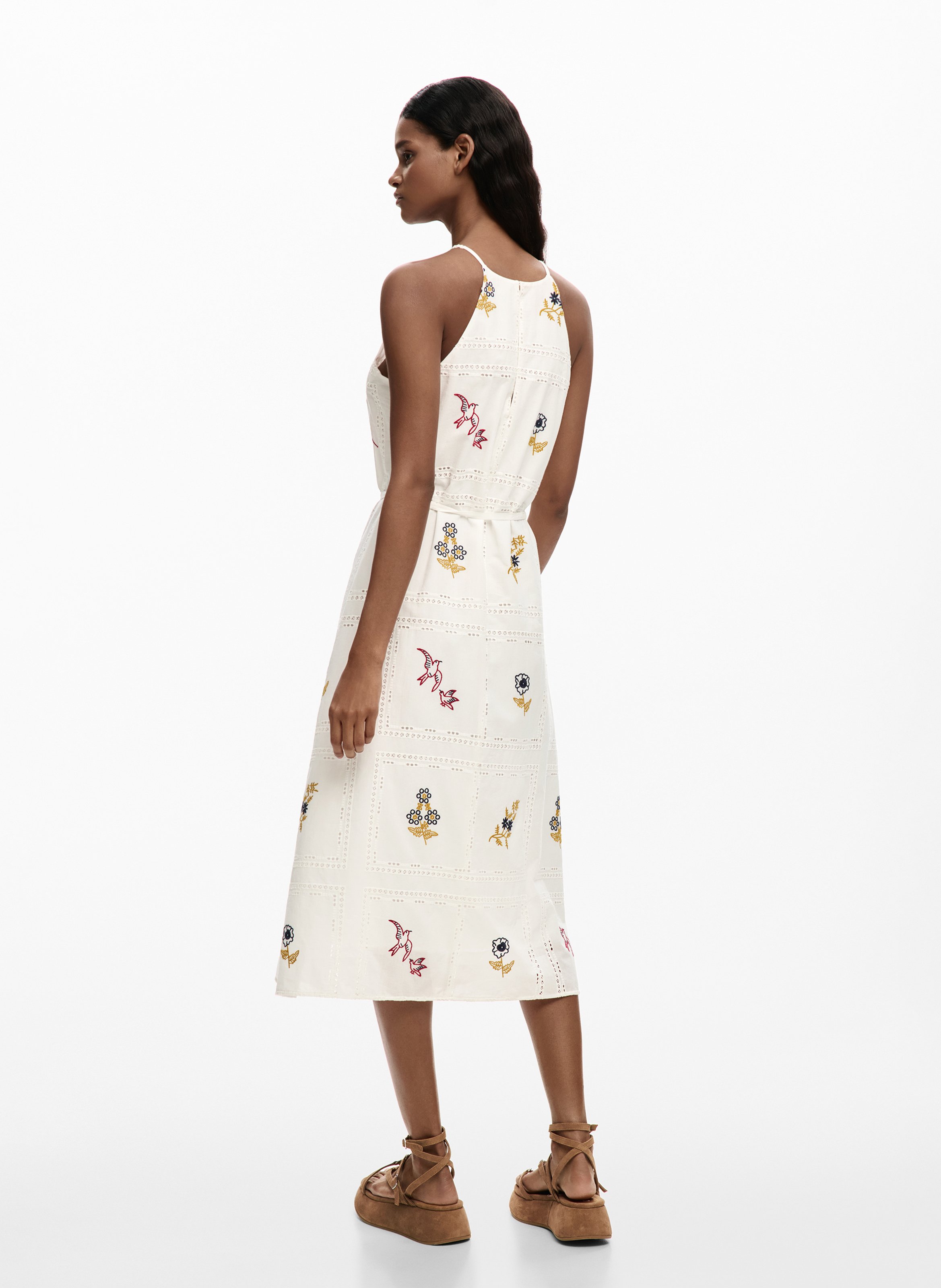Robe midi imprimée DESIGUAL Blanc