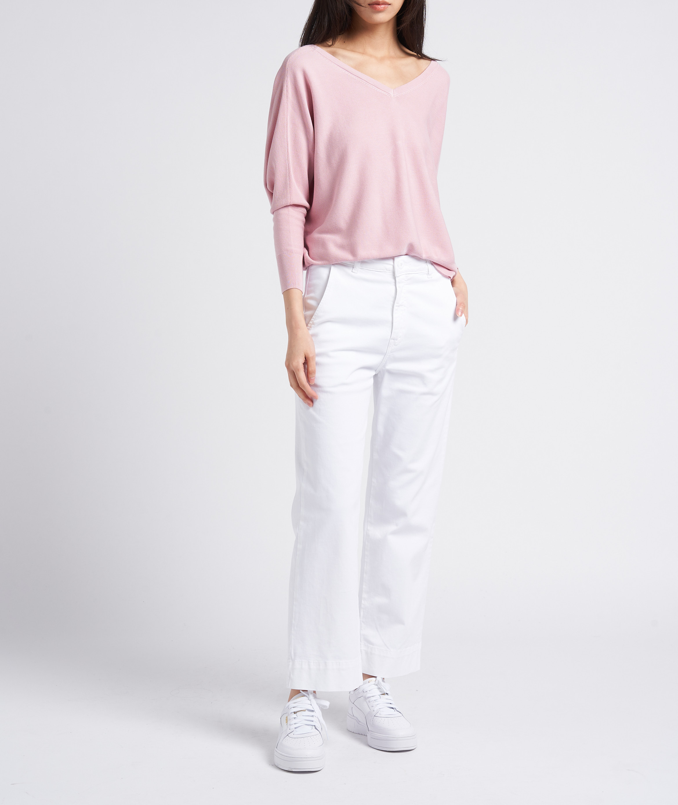 Katoenen 7/8-broek met hoge taille ACQUAVERDE Wit