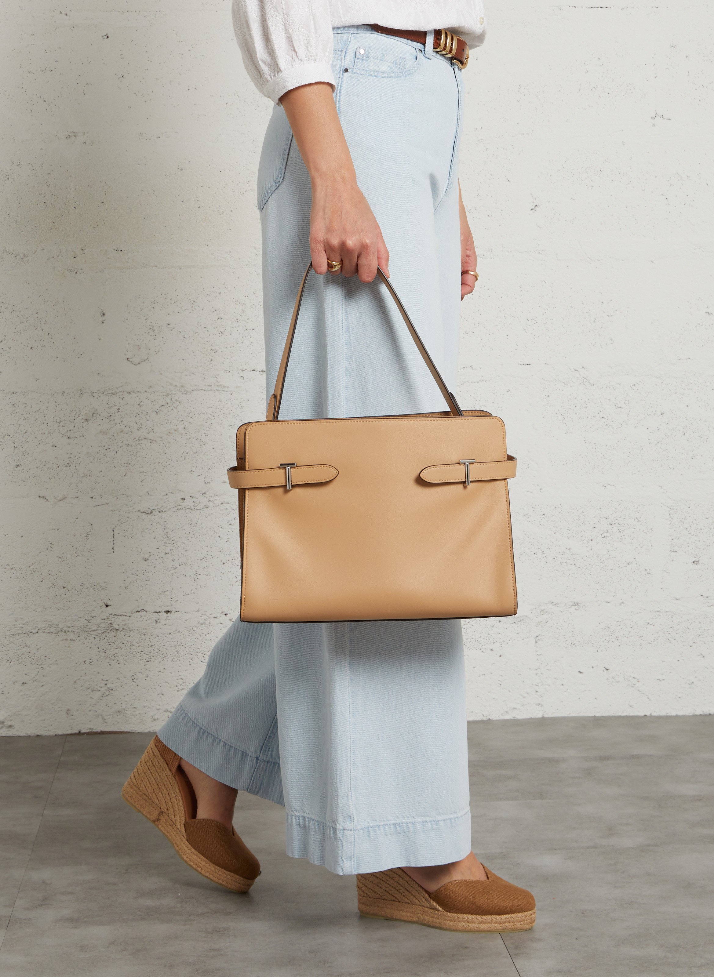 Sac porté épaule en cuir LE TANNEUR Beige