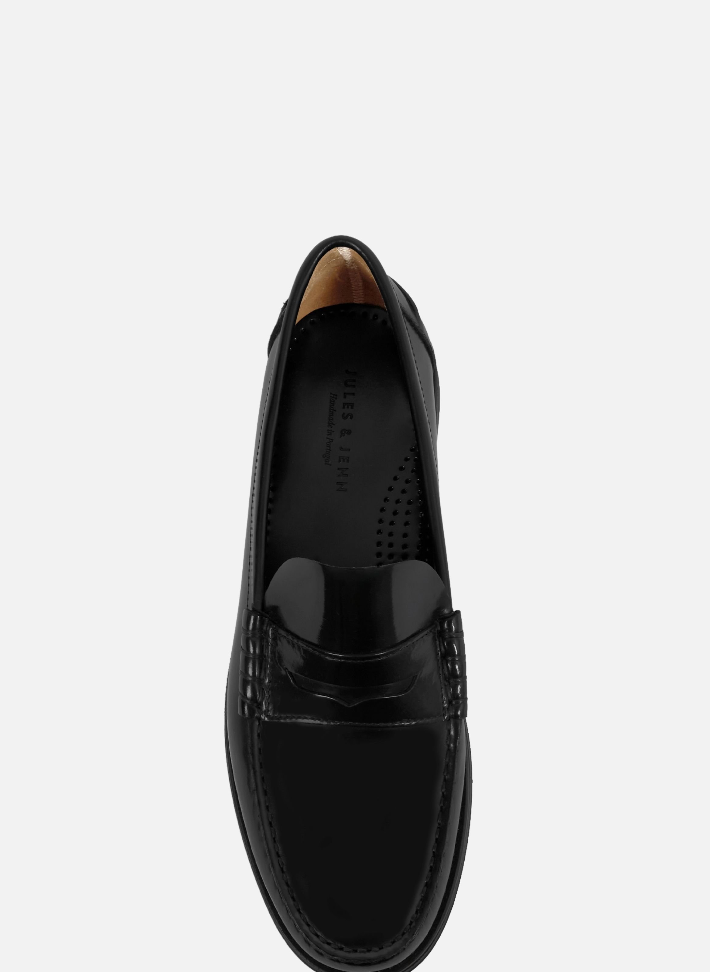 Mocassins gustave cuir vernis JULES & JENN Black