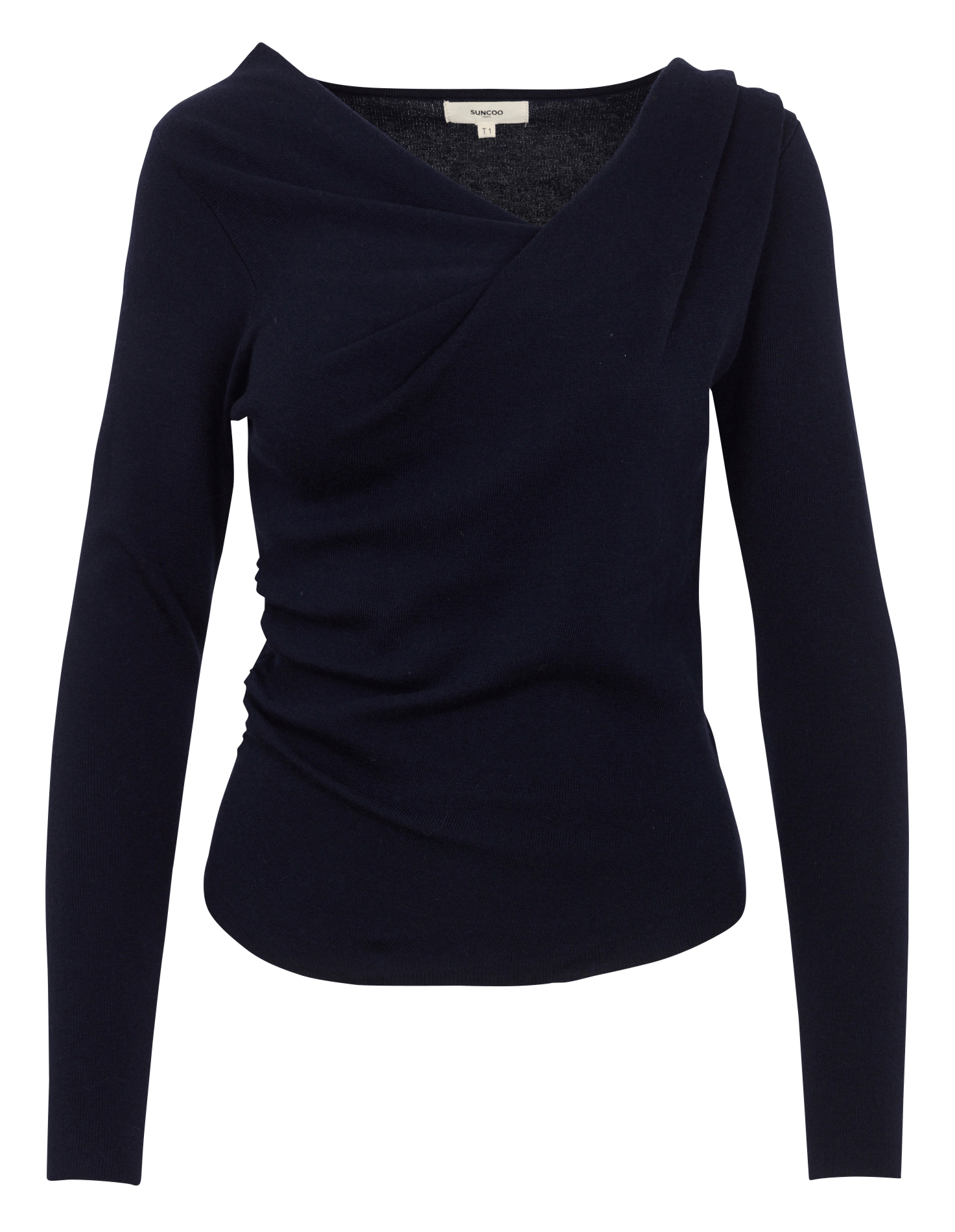 Pull ajusté col bateau SUNCOO Bleu