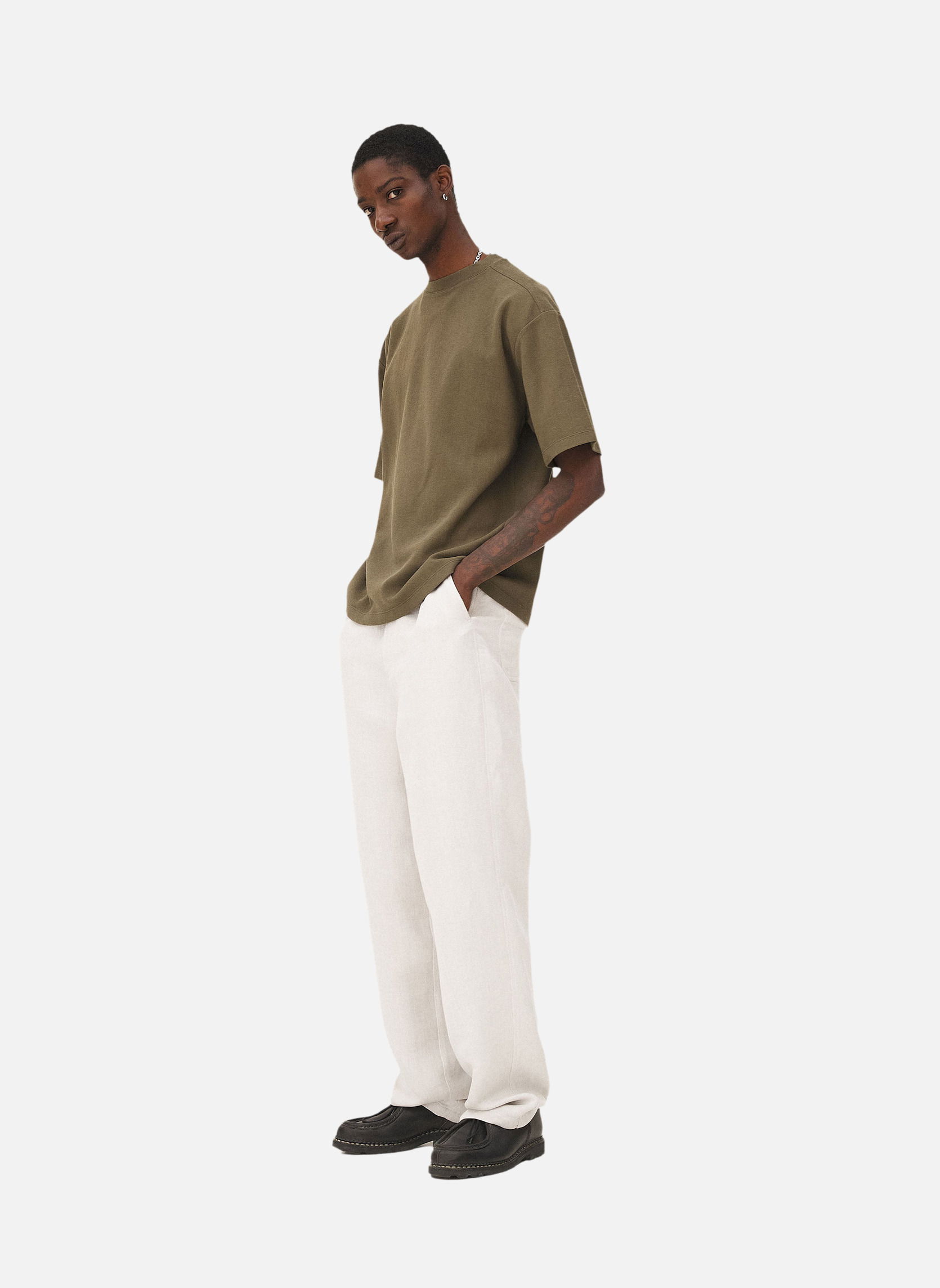 Relaxed elasticated pants Michigan Light Grey Noyoco Grey