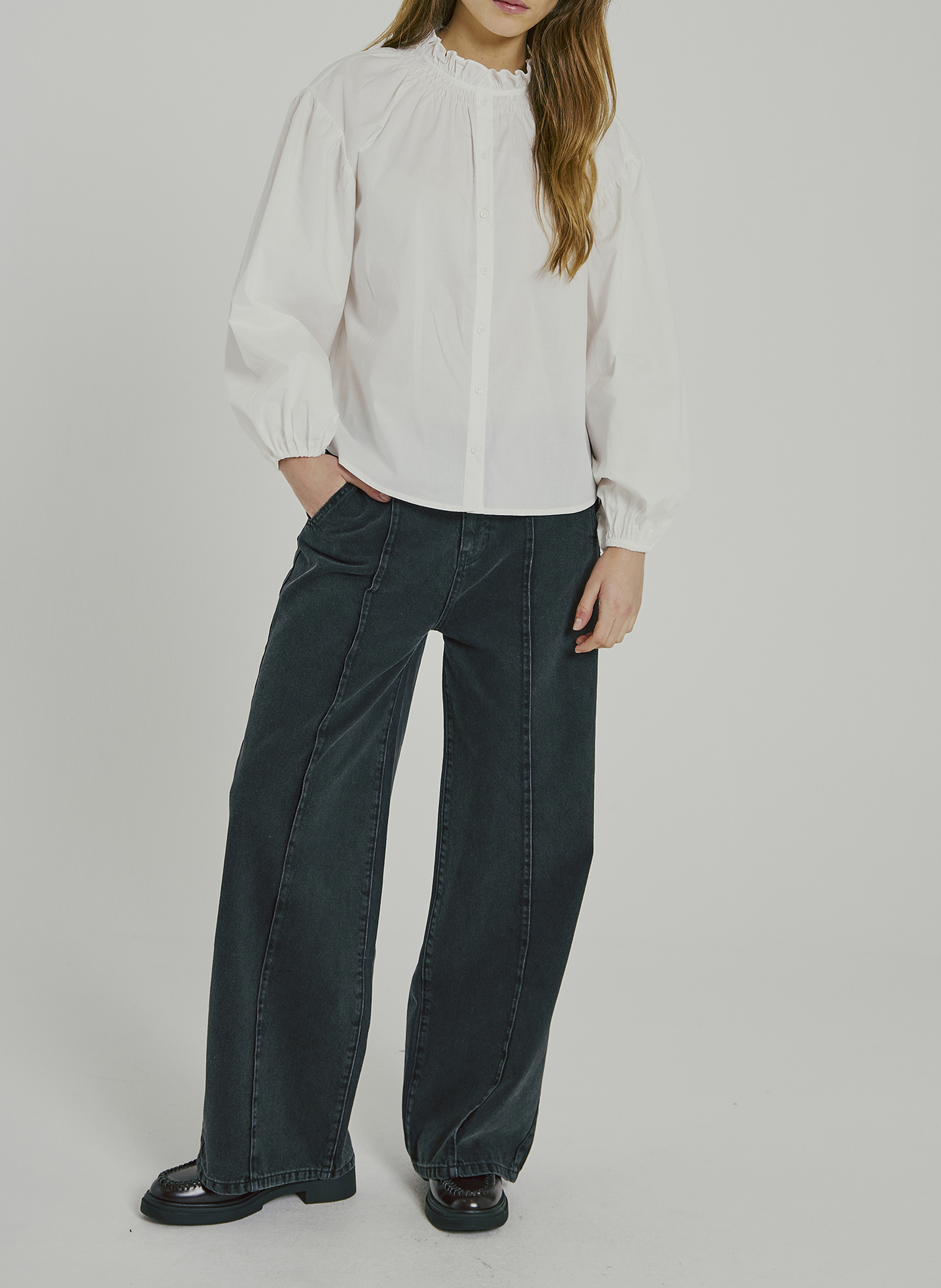 Alexandra dotted Swiss shirt NORR White