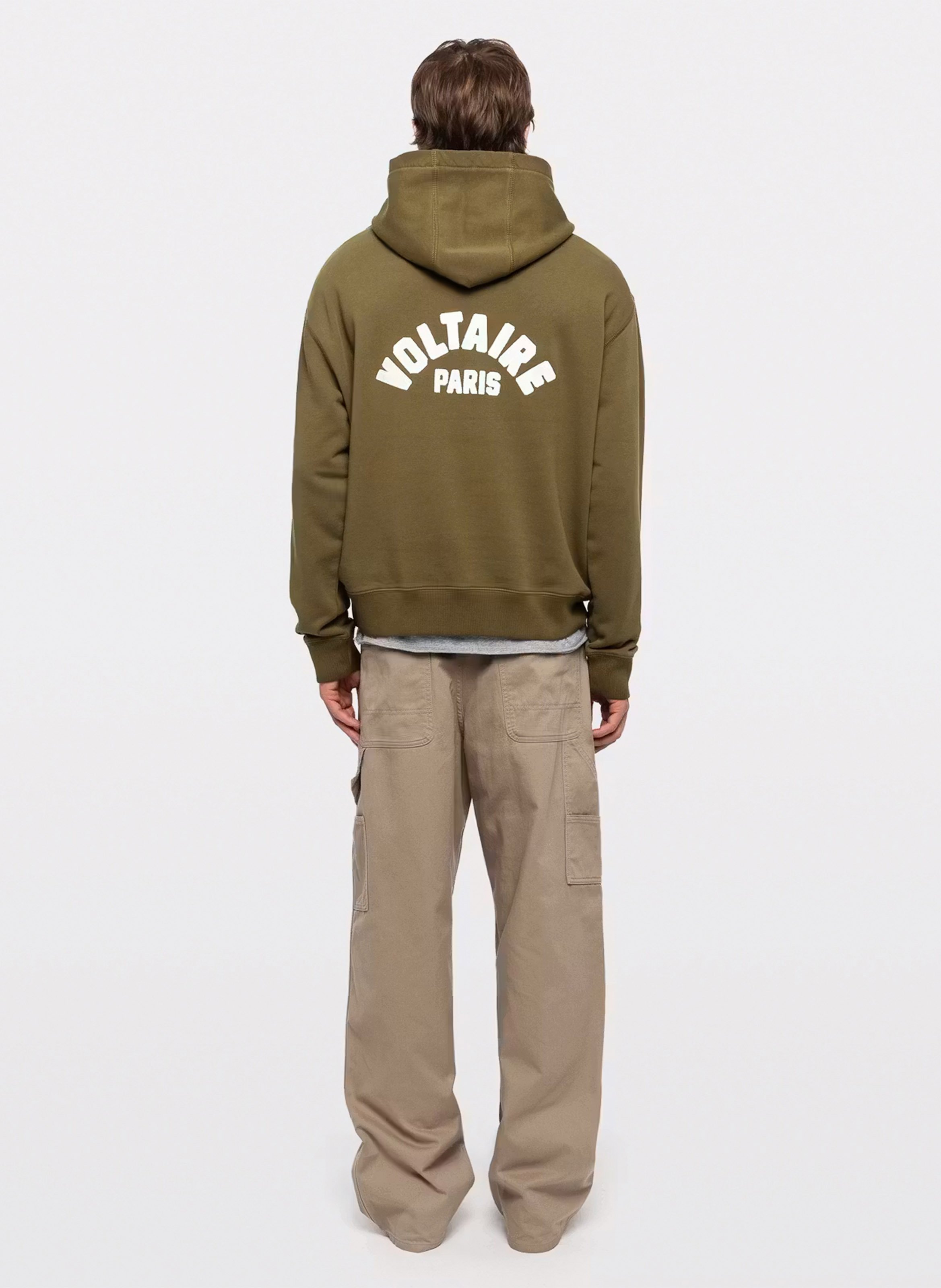 Sweat à capuche droit en coton recyclé ZADIG&VOLTAIRE Vert
