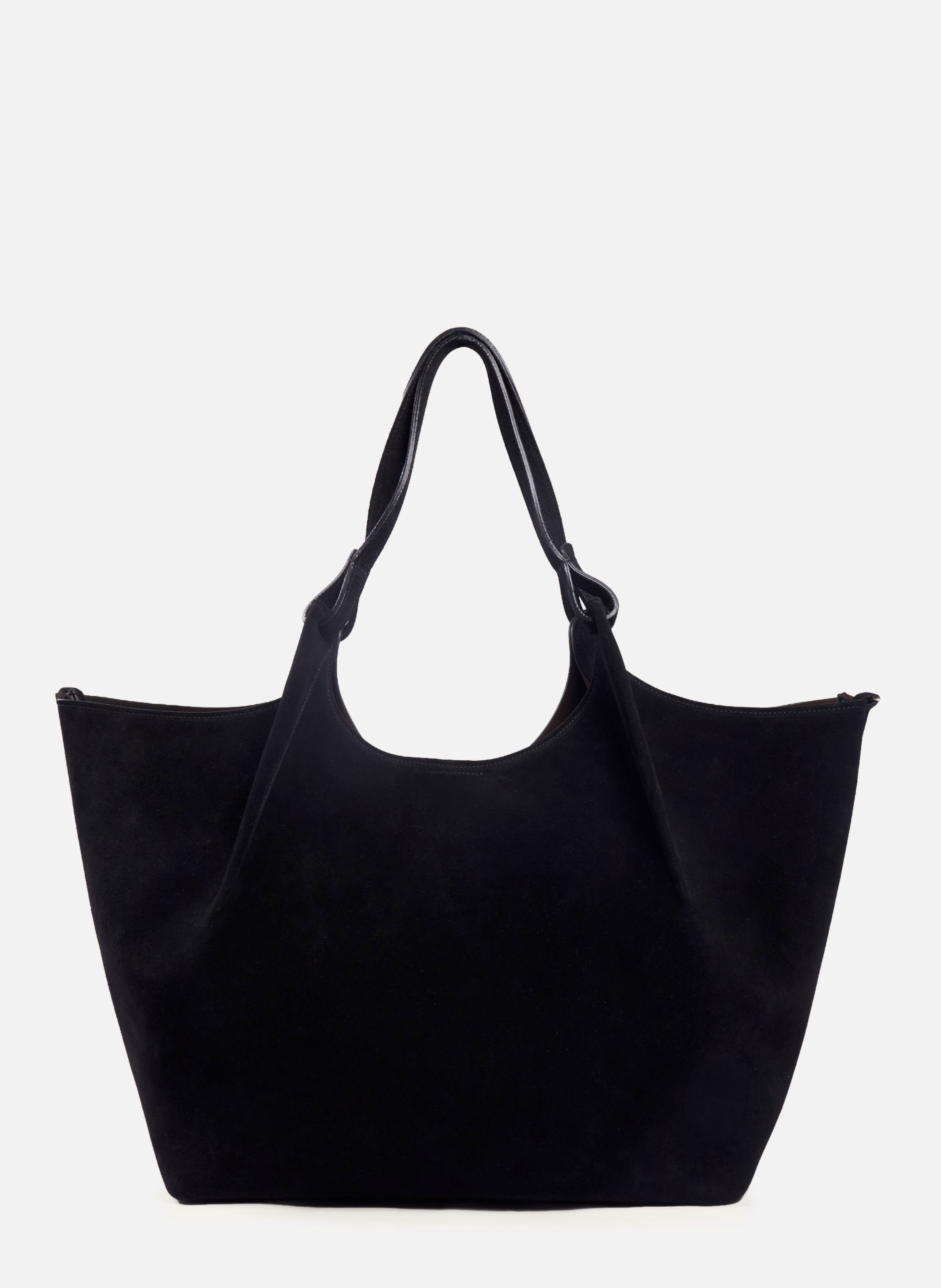 Sybil Tote Bag in Leather and Suede JULES & JENN Black