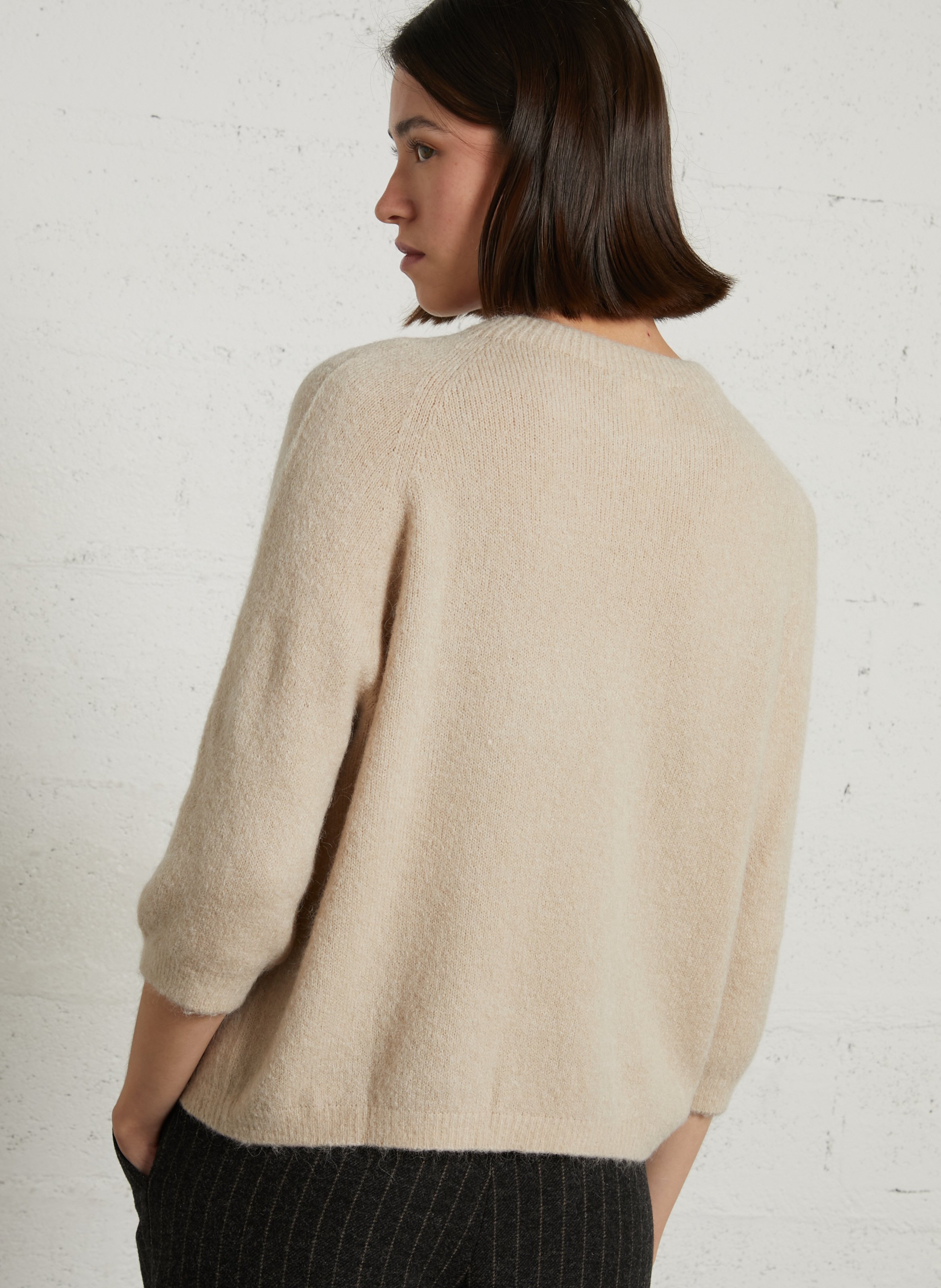 Trui met ronde hals PLEASE Beige