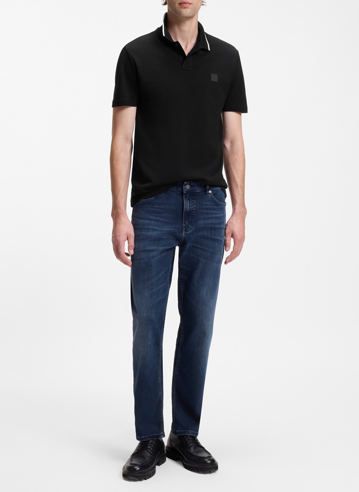 Straight cotton polo shirt BOSS Black