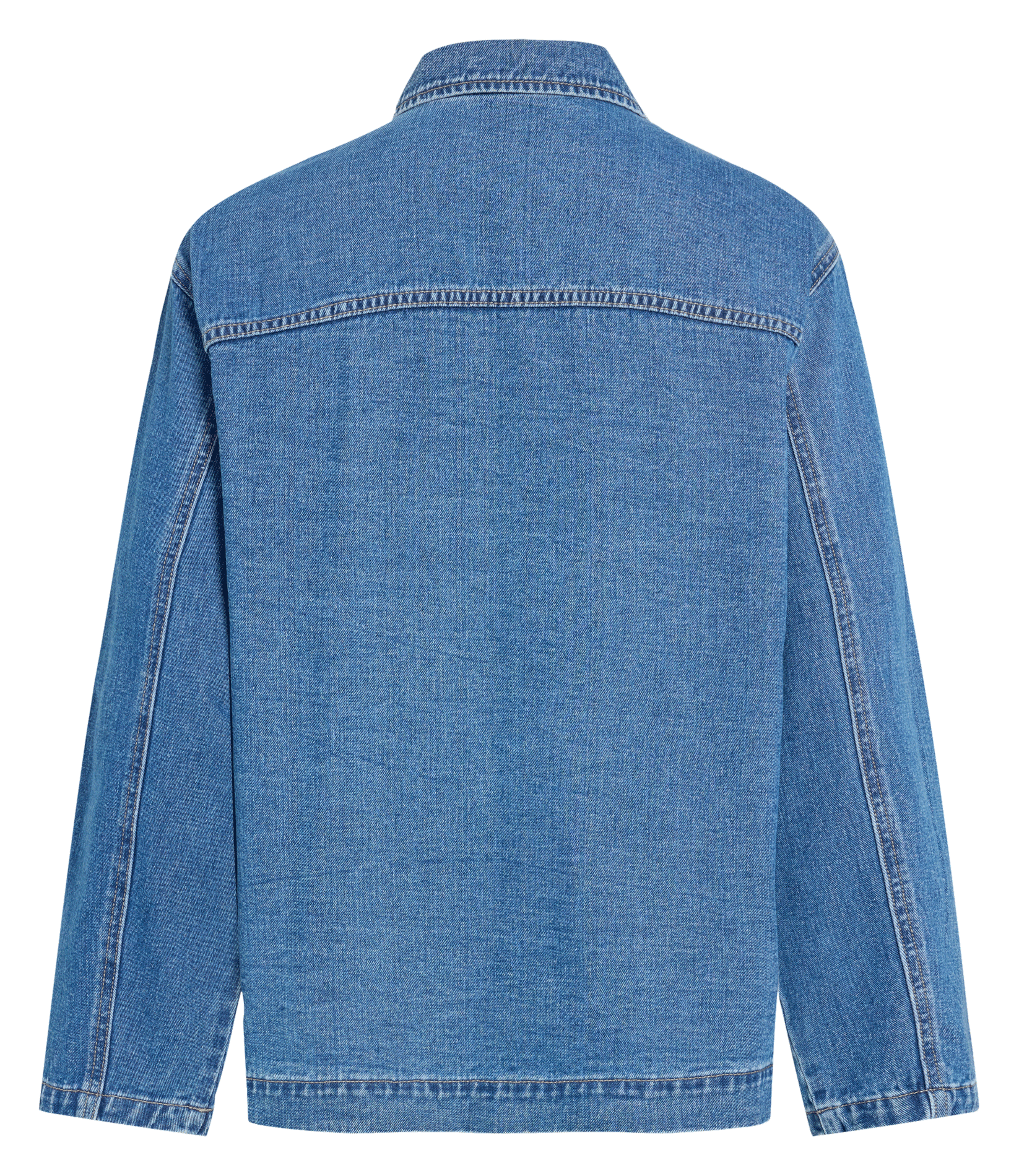 Chemise droite col classique avec broderie en coton VILA Bleu