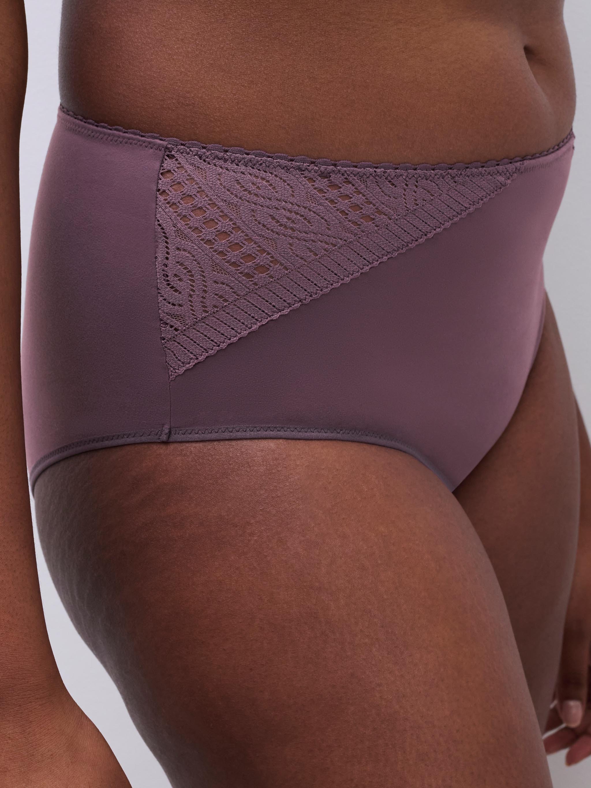 High-waisted lace support briefs CHANTELLE Purple