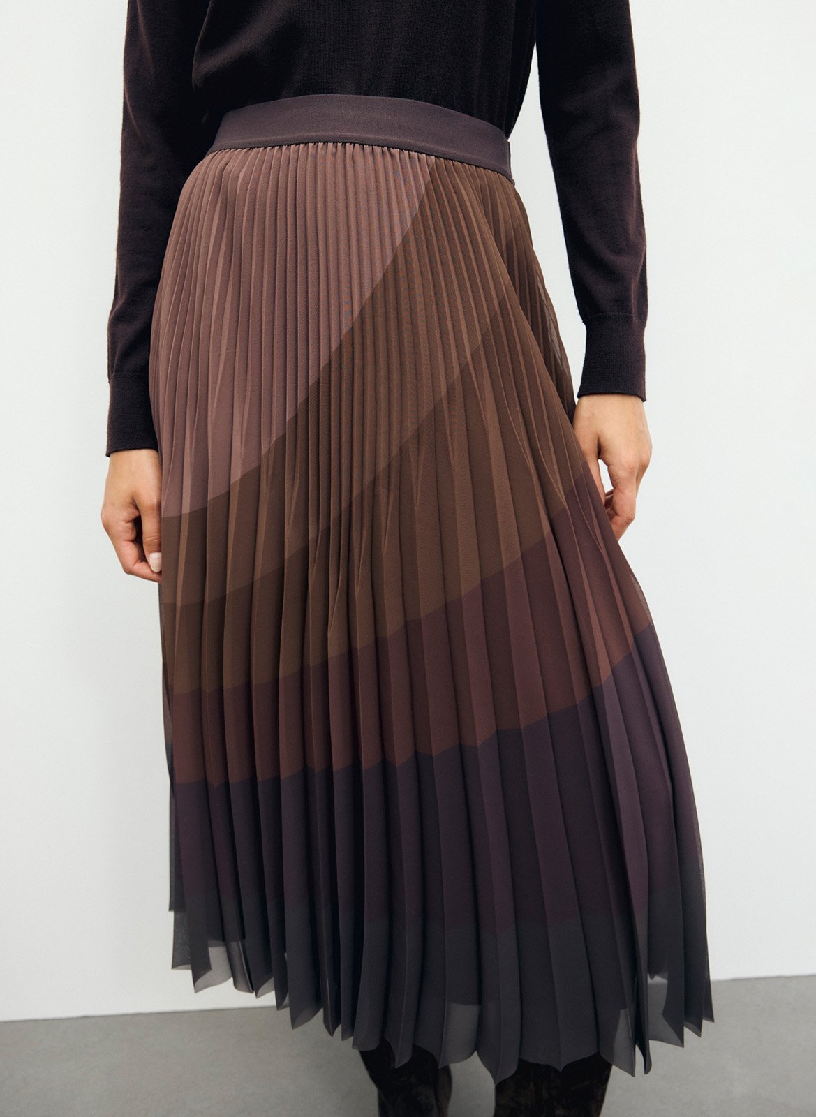 Pleated Sun Midi Skirt GERARD DAREL Brown
