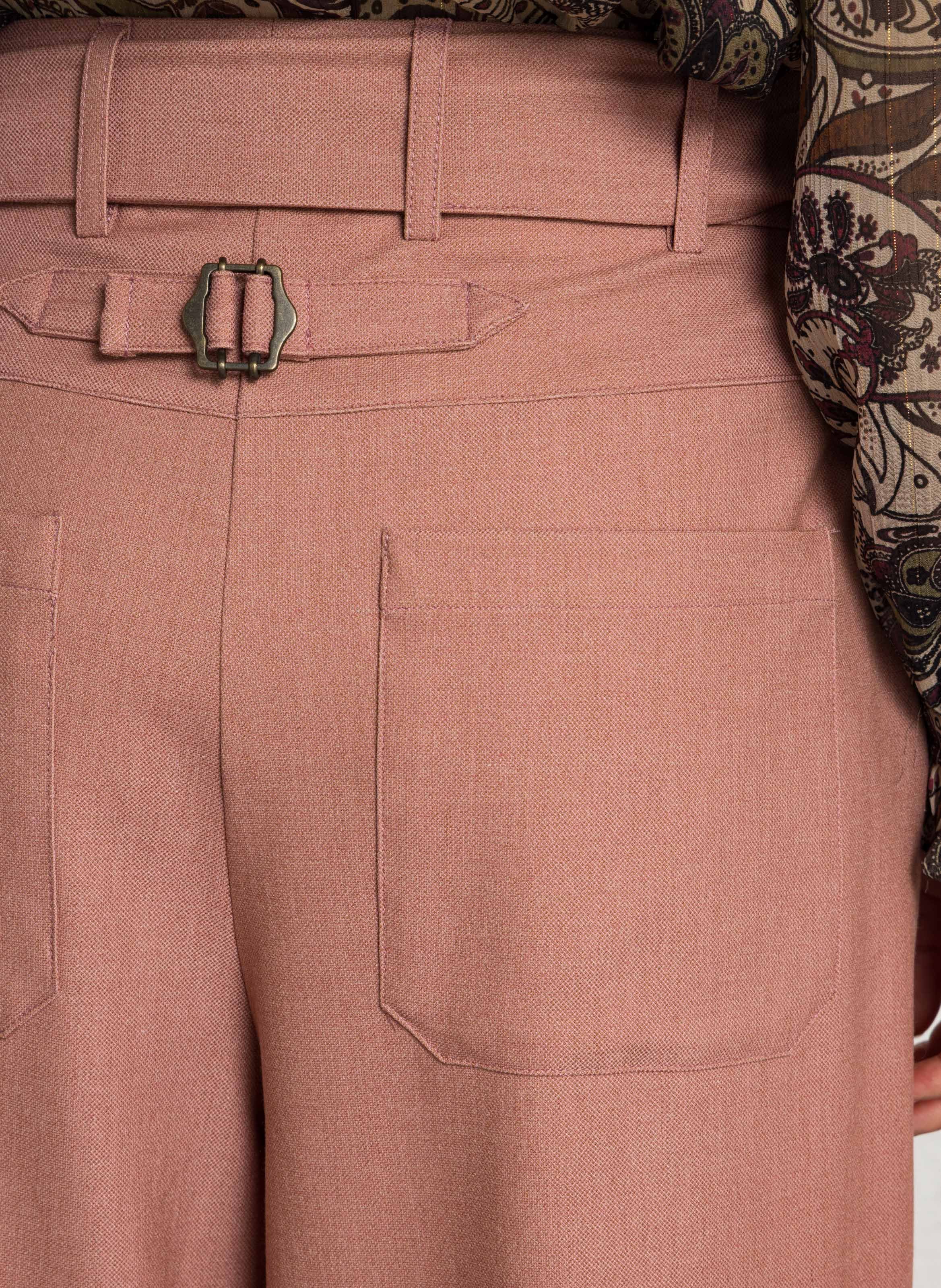 Fluid pleated pants with belt MAISON 123 Pink
