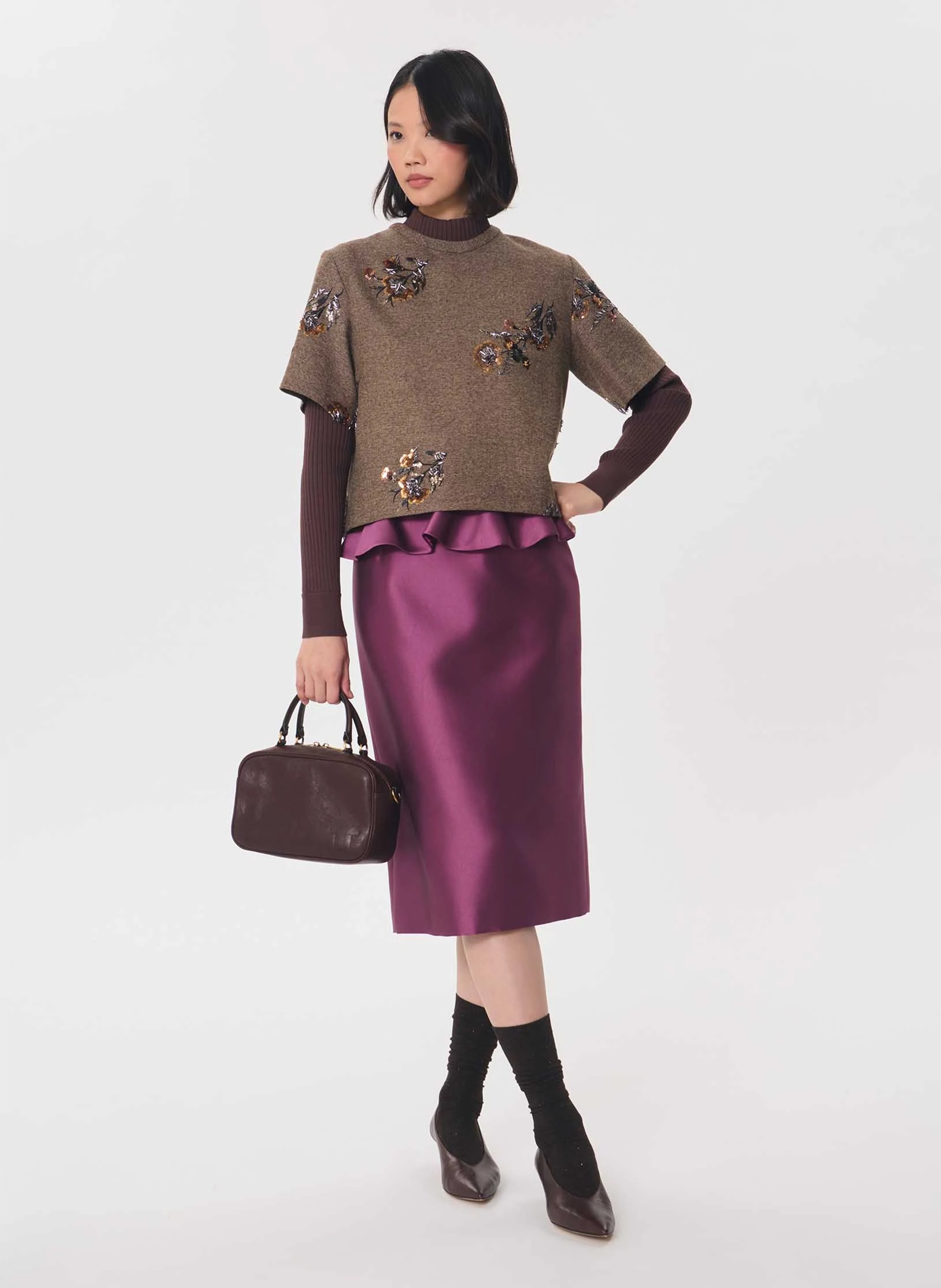 Midi skirt TARA JARMON Purple