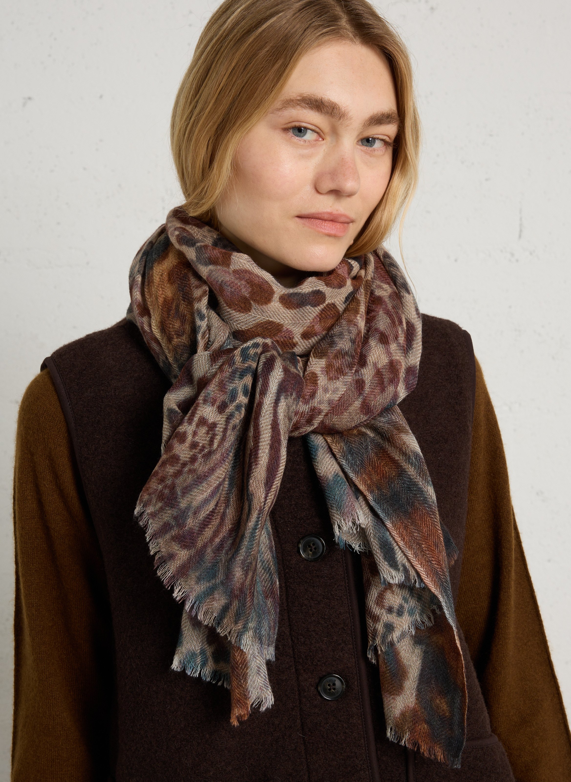 Foulard imprimé animal en laine SUD EXPRESS