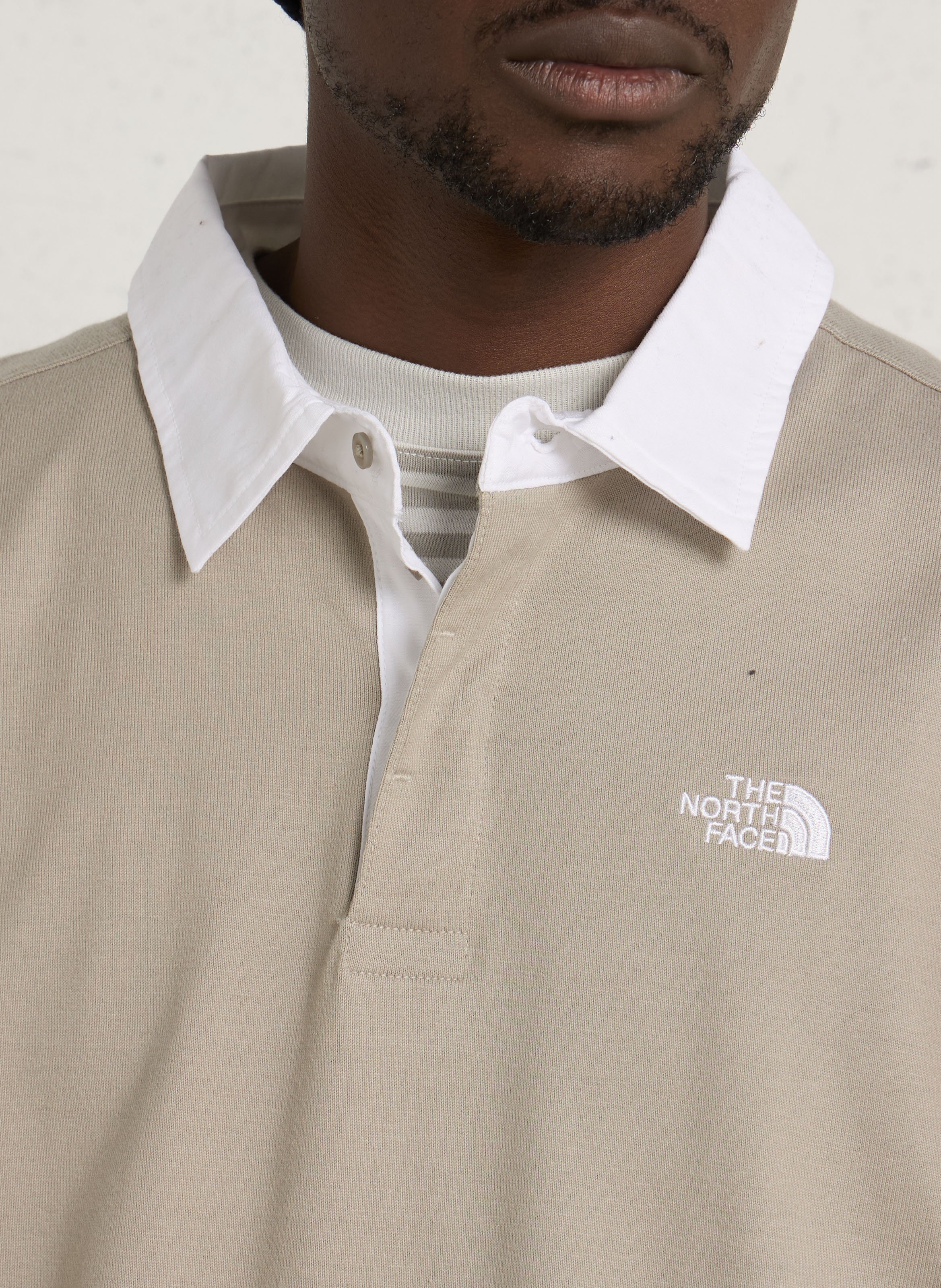 Polo droit en coton THE NORTH FACE Gris