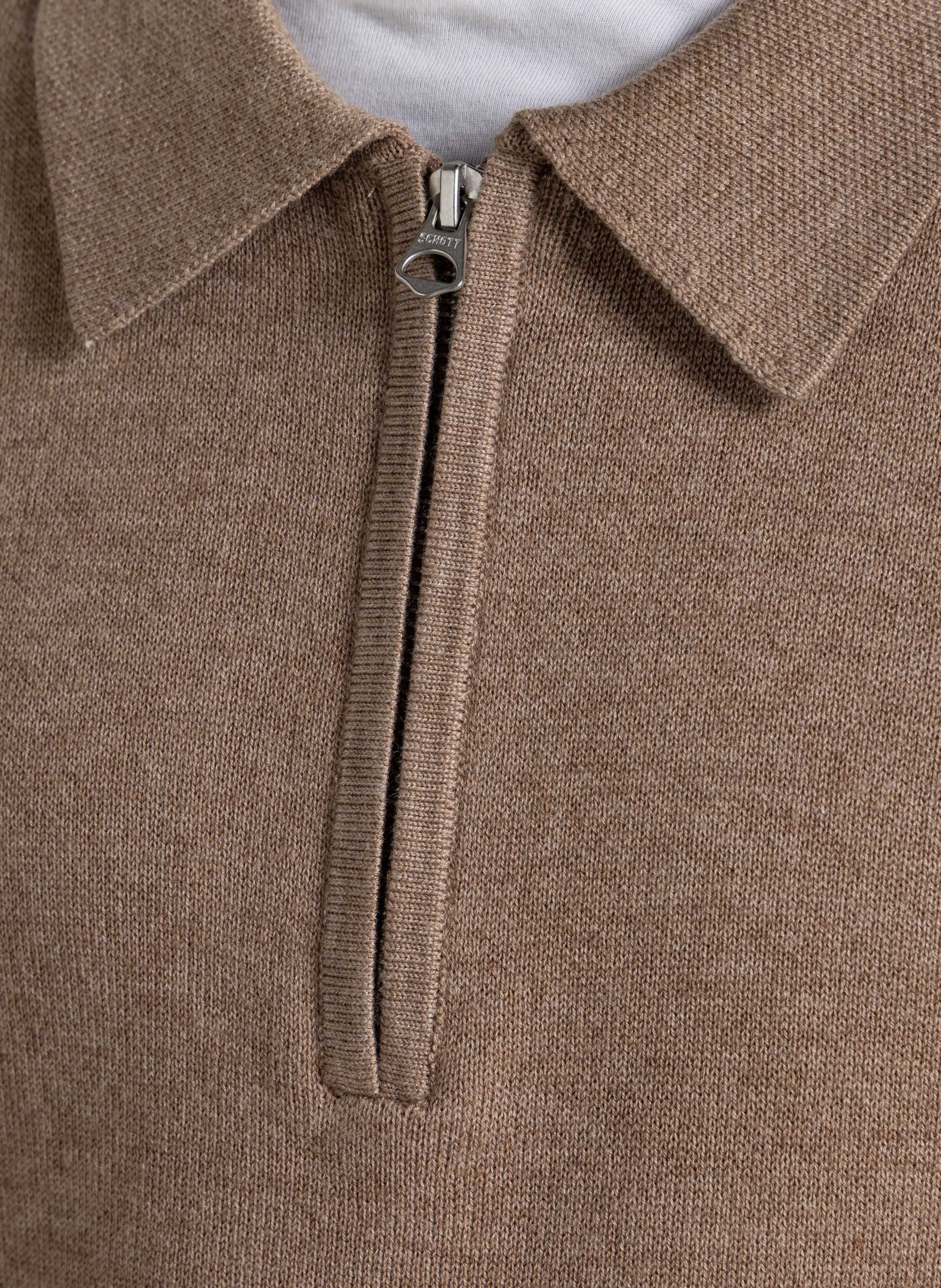 Gerader Pullover mit Polokragen SCHOTT Beige