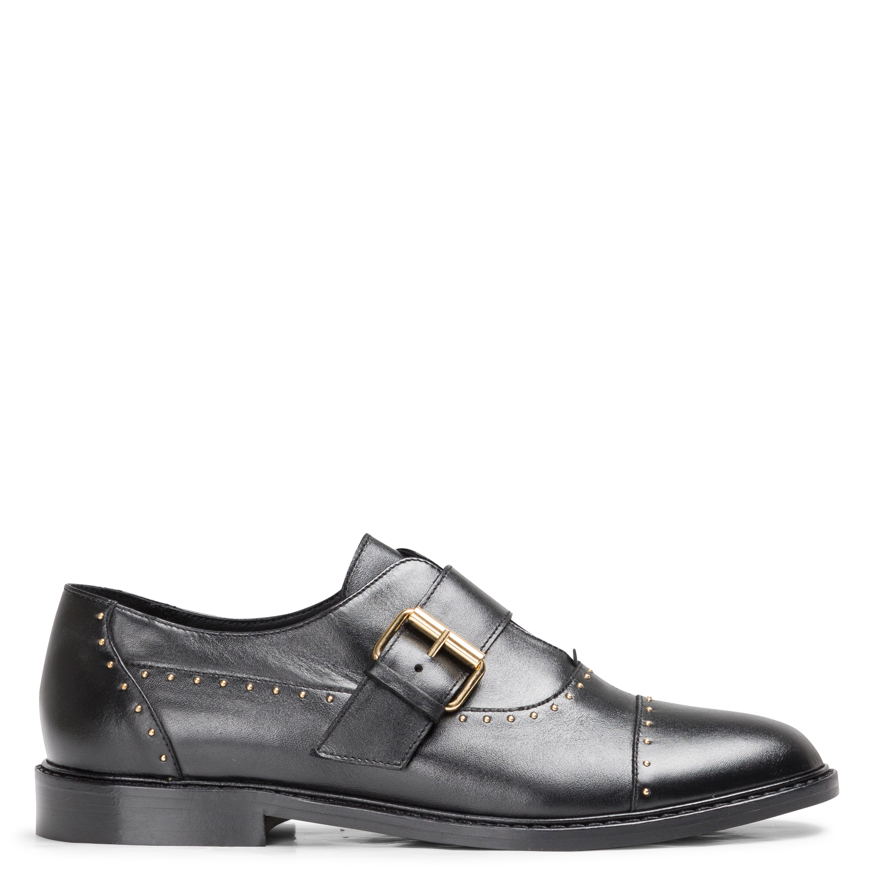 Derbies en cuir à talons  NoirCOSMOPARIS