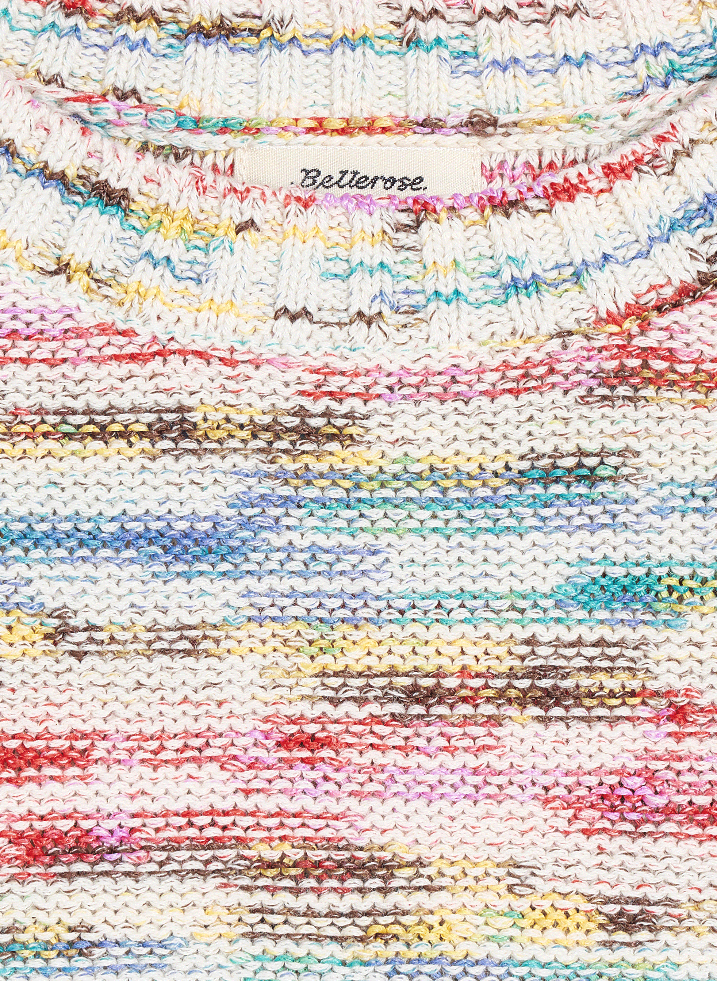 - Round neck
- 3/4 sleeves with gathered hems
- Ribbed trim finish
- Straight cut
- Cotton blend BELLEROSE Grey