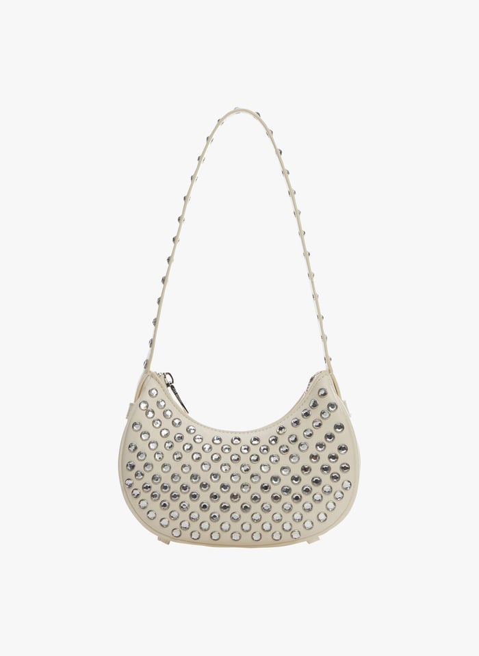 White Studded shoulder bag