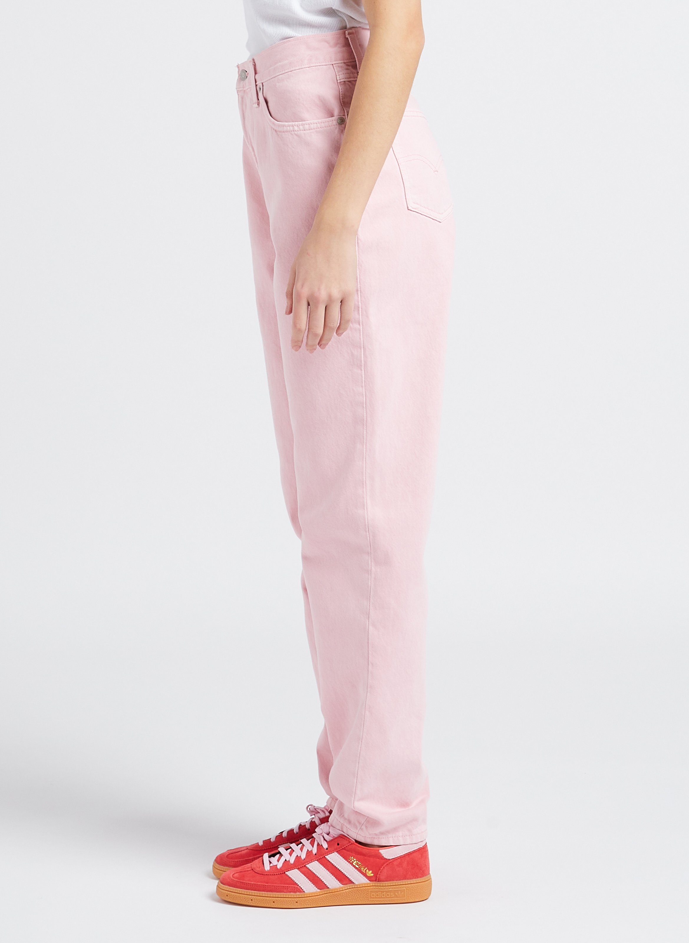 Jean mom-fit en coton LEVI'S Rouge