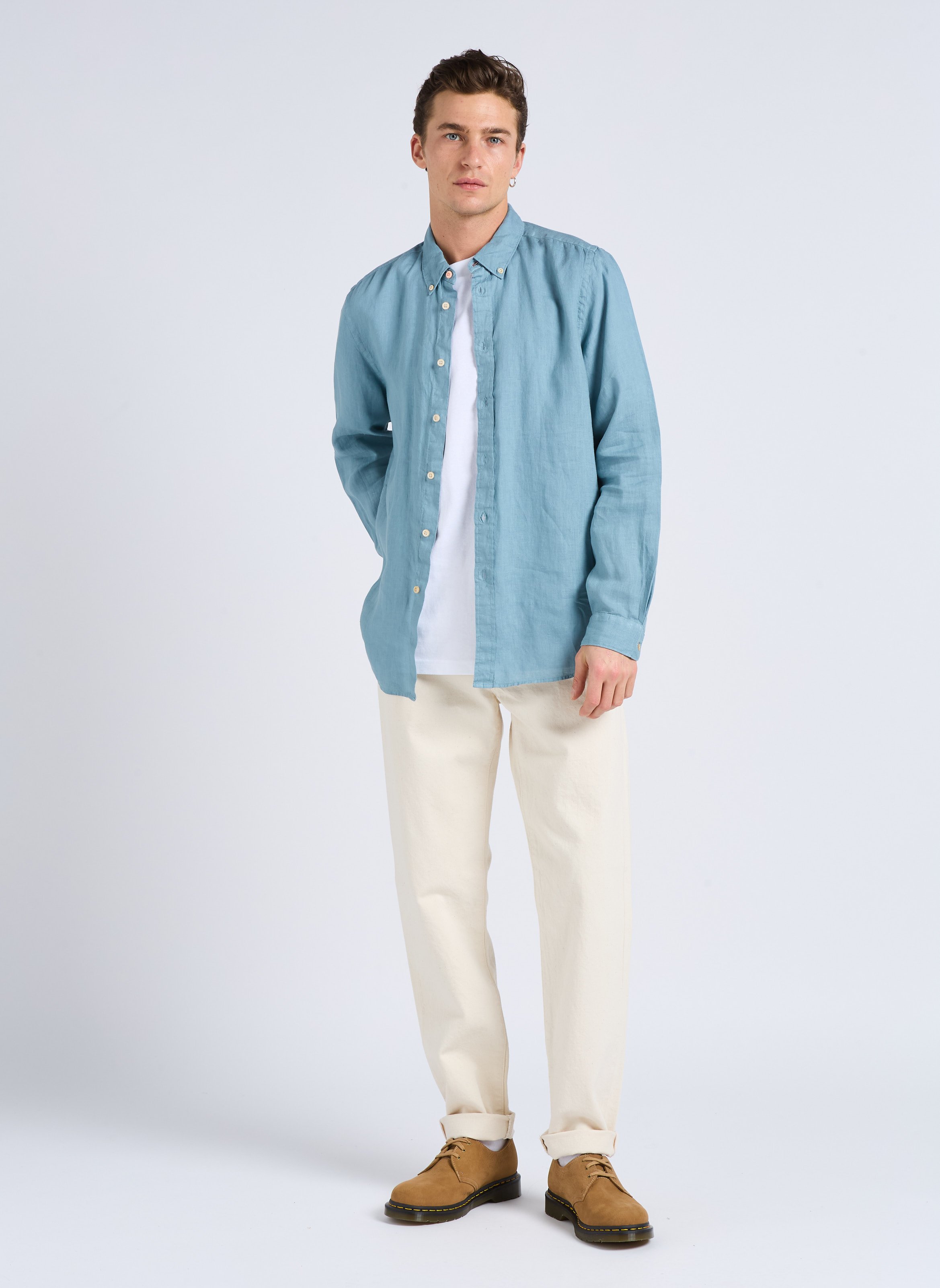 Tapered cotton dot effect regular-fit jeans EDWIN Beige