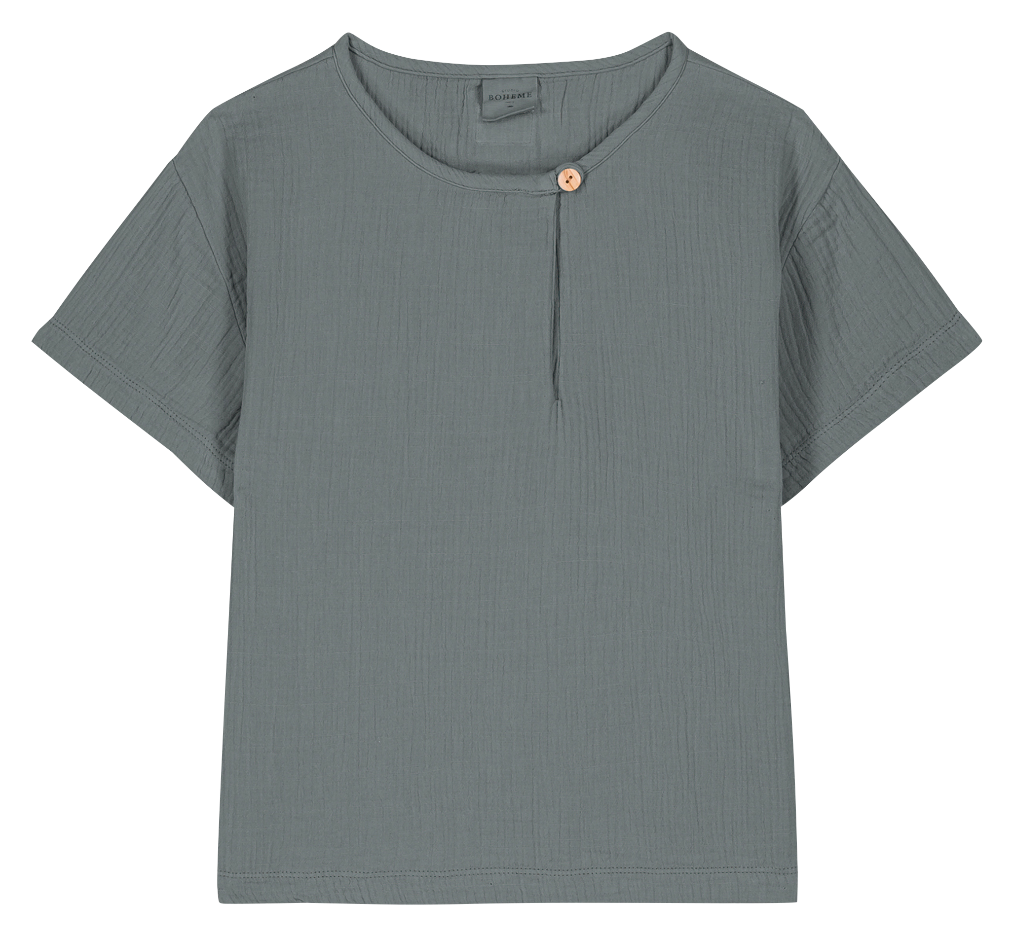 Short-sleeved organic cotton T-shirt STUDIO BOHEME Grey