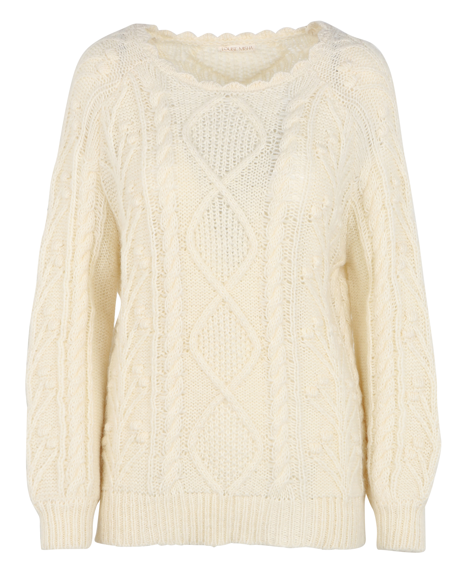 Pull col rond  tricot LOUISE MISHA Beige