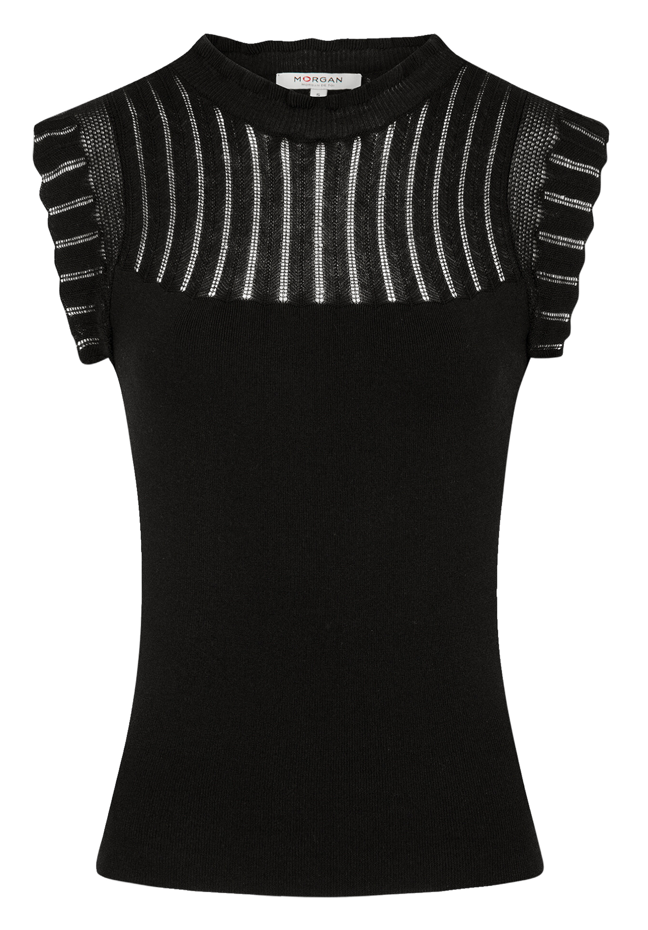 Top col rond  MORGAN Noir