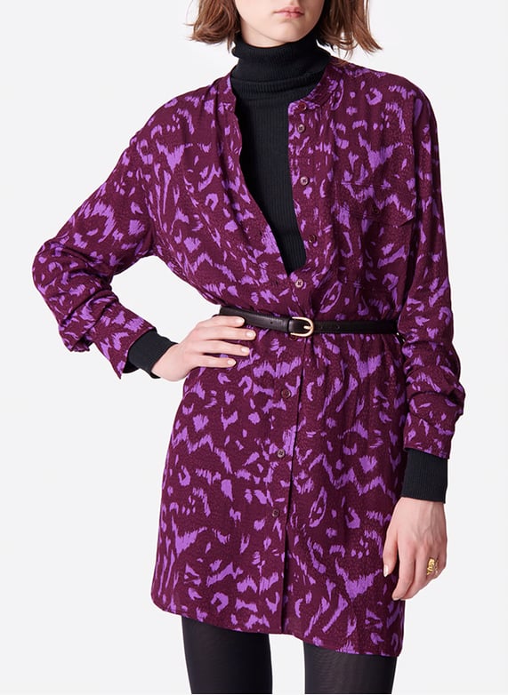 Robe Midi Col Chemise Dao Violet Vanessa Bruno Femme 4HVA93 V08713 567 VIOLET Place des Tendances