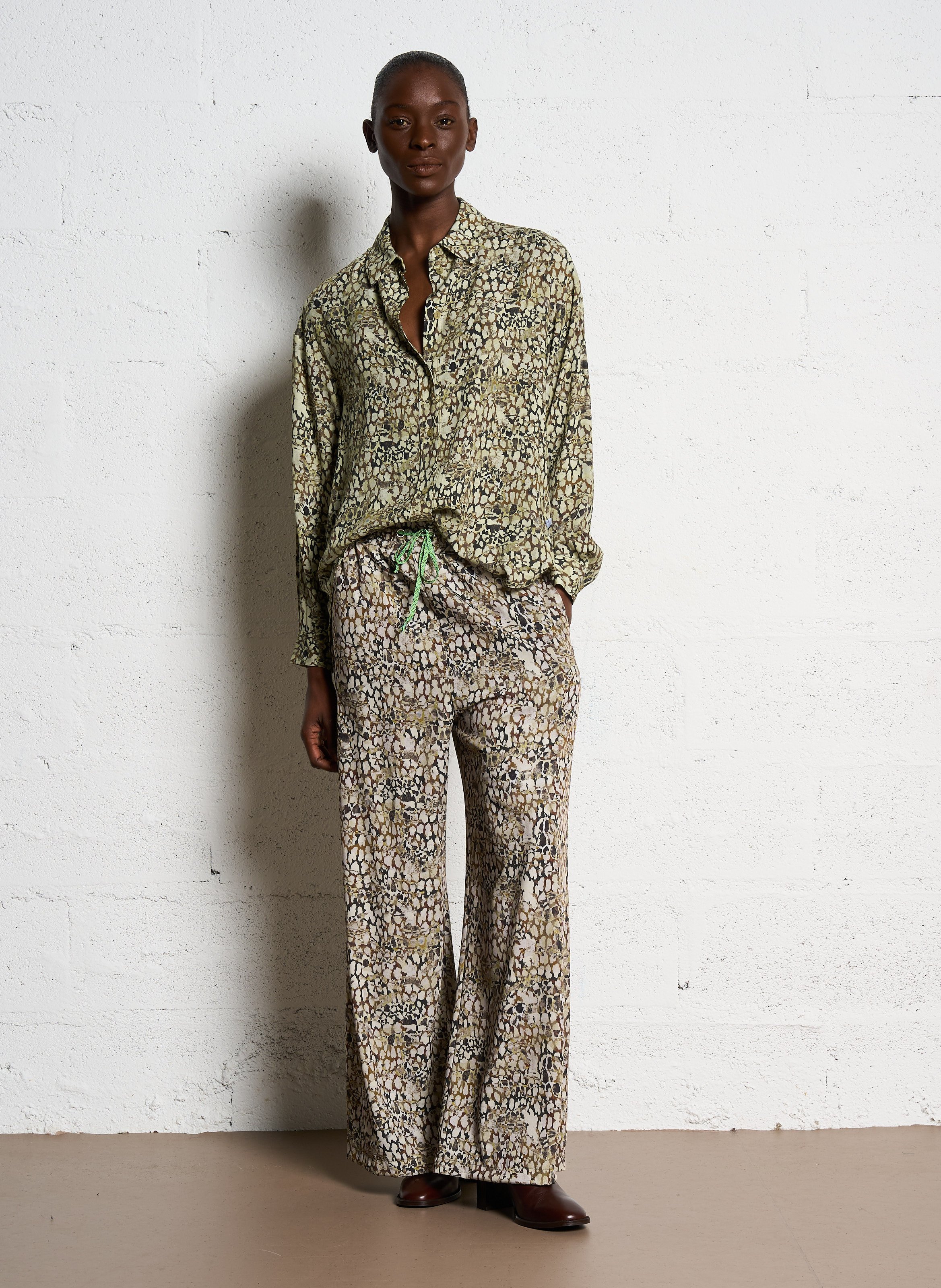 Printed palazzo pants PLEASE Green