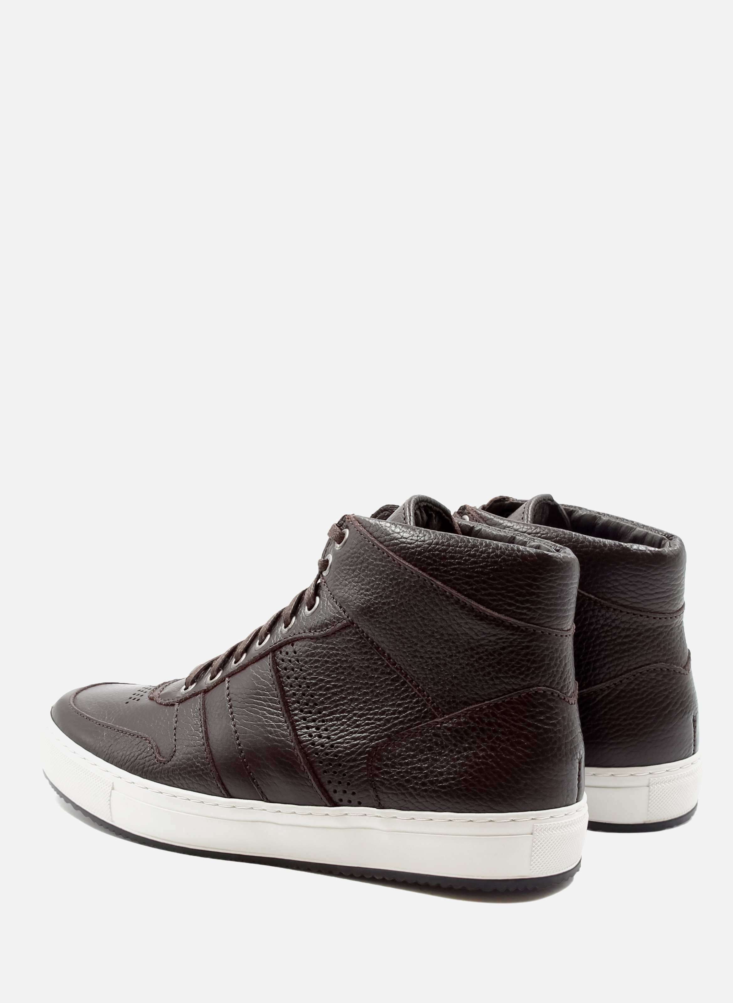 Grained leather Gaspard sneakers Brown