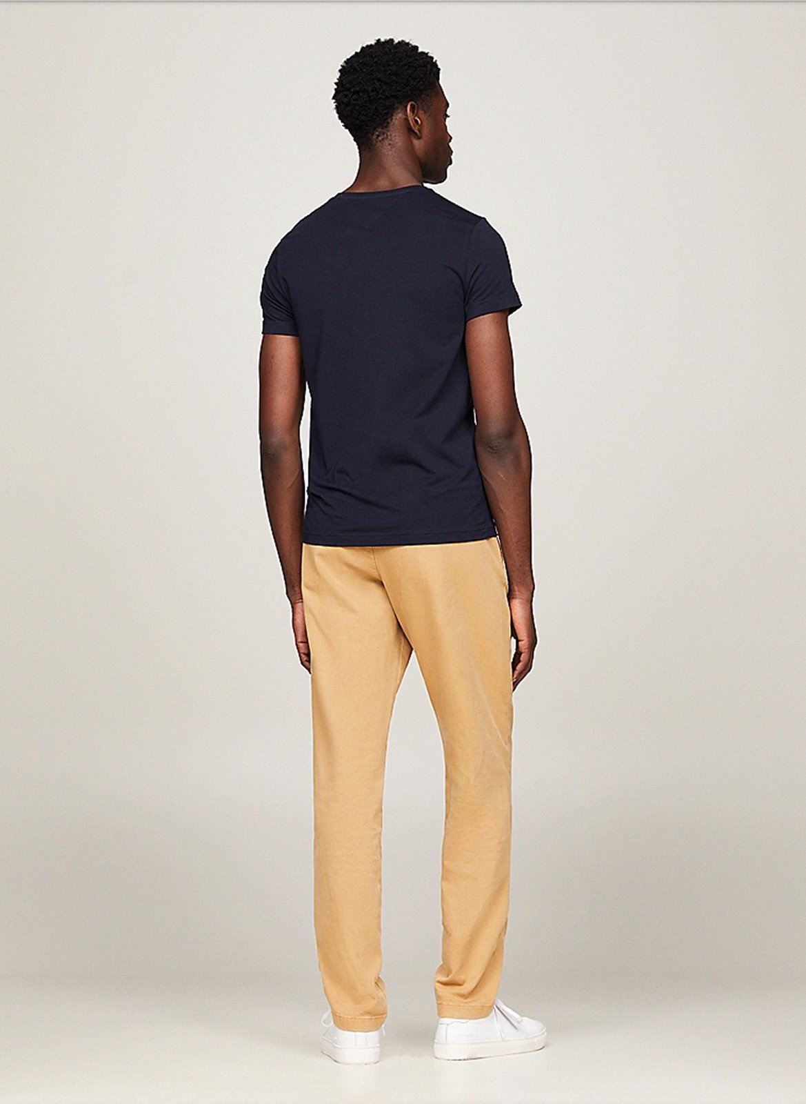 Regular-fit T-shirt van stretchkatoen met ronde hals TOMMY HILFIGER Blauw